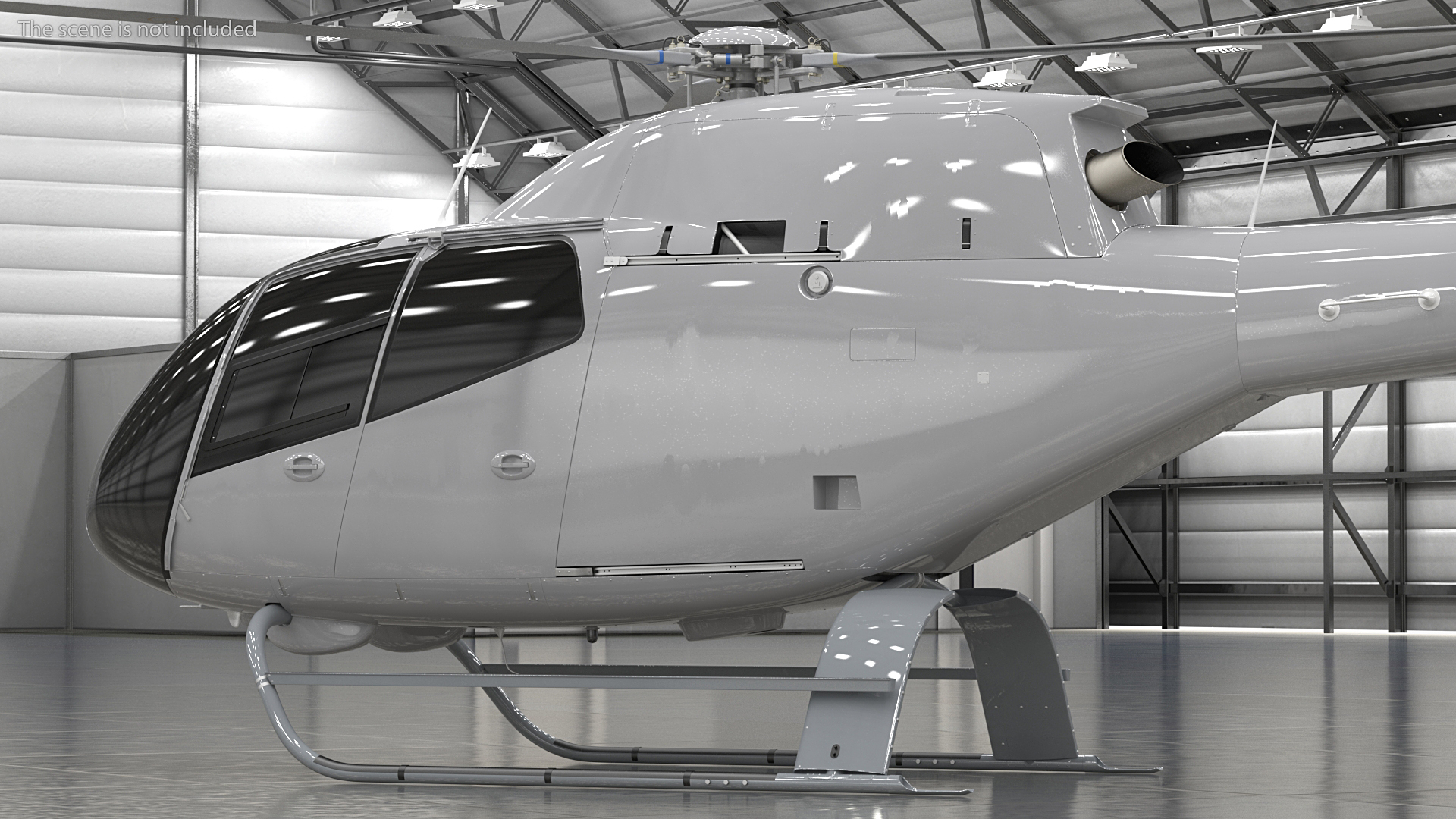 3D Lightweight Helicopter Simple Interior model