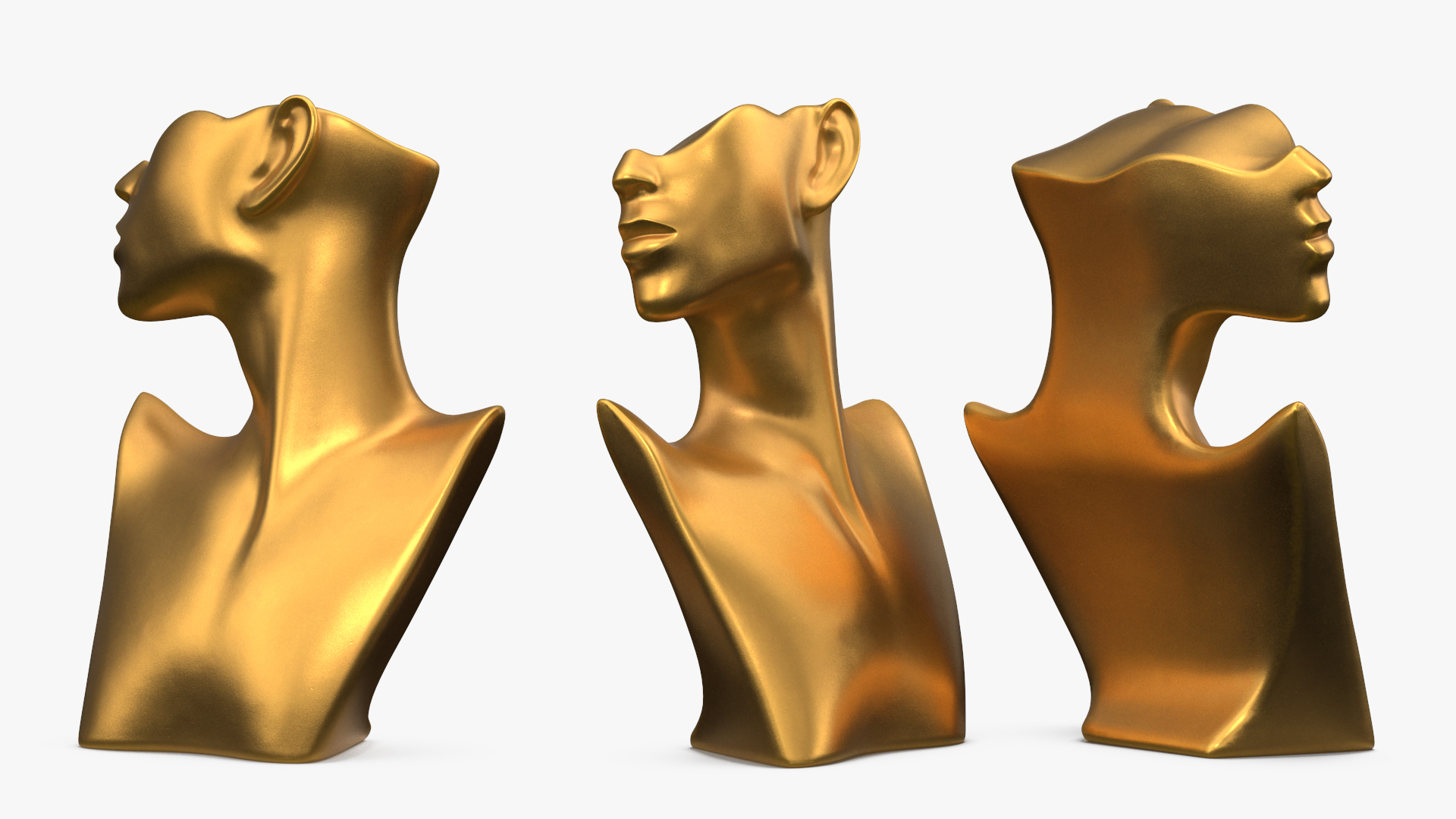Jewelry Stand Set Golden 3D model