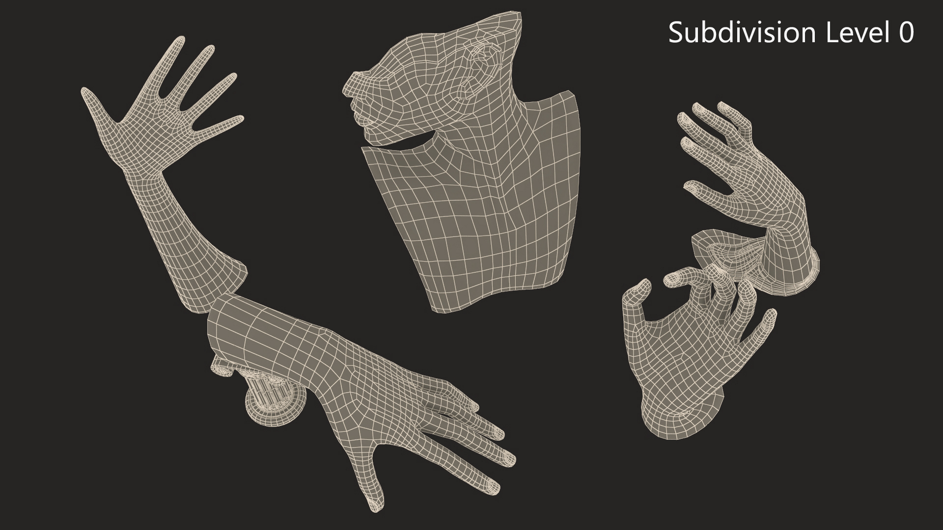 Jewelry Stand Set Golden 3D model