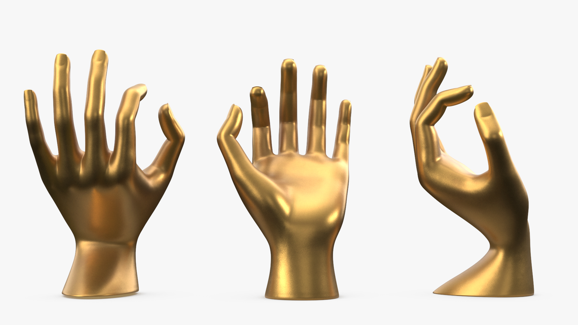 Jewelry Stand Set Golden 3D model