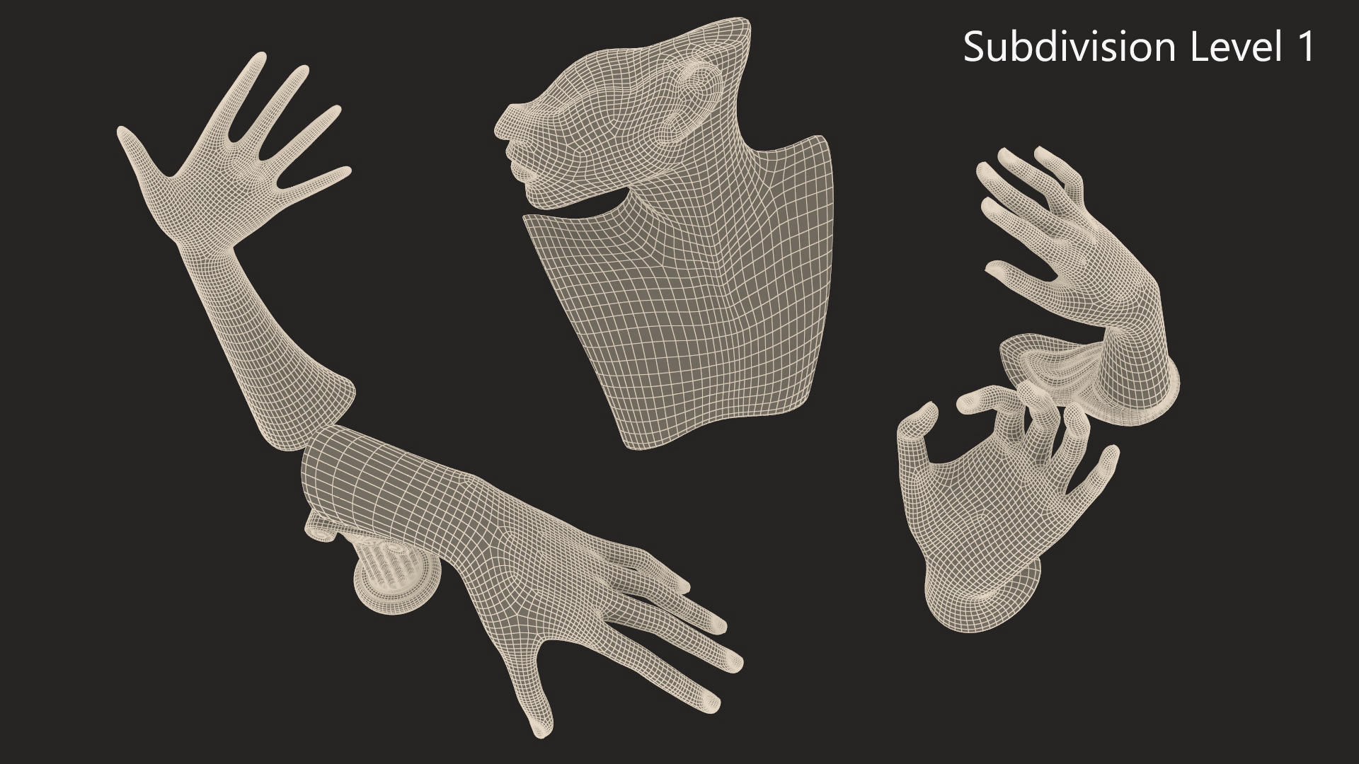 Jewelry Stand Set Golden 3D model