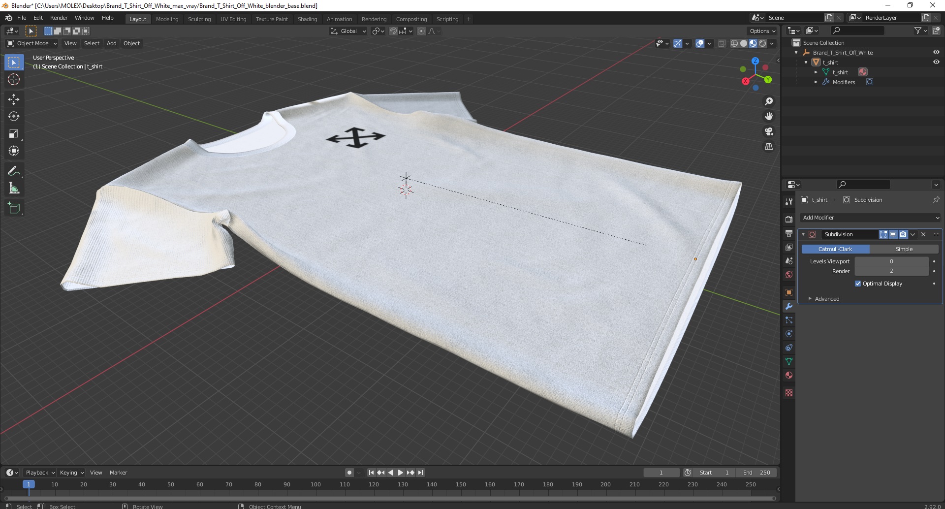 3D Brand T Shirt Off White model
