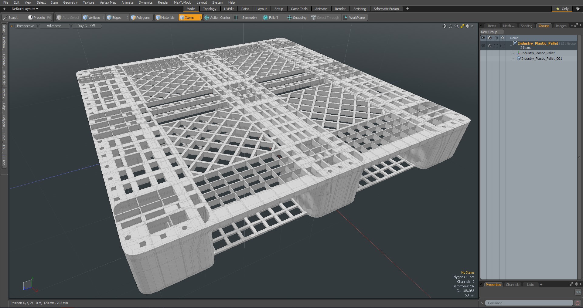 3D Industry Plastic Pallet model