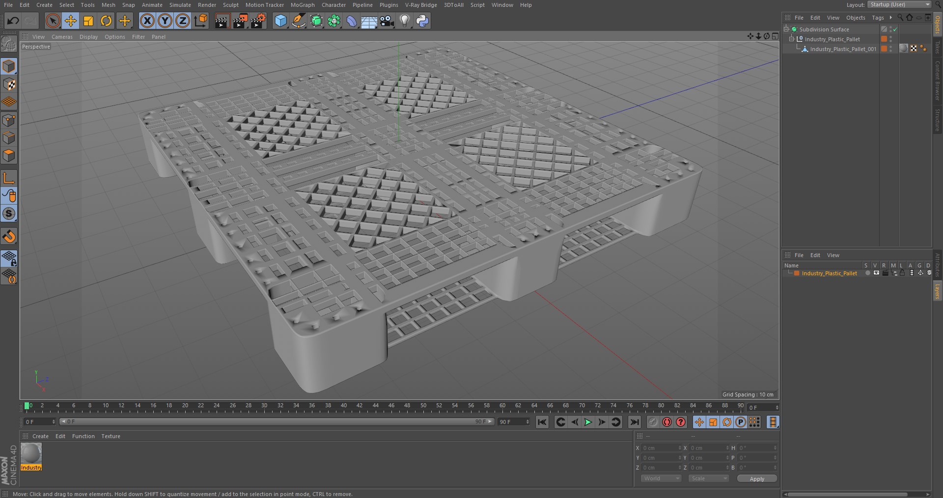 3D Industry Plastic Pallet model