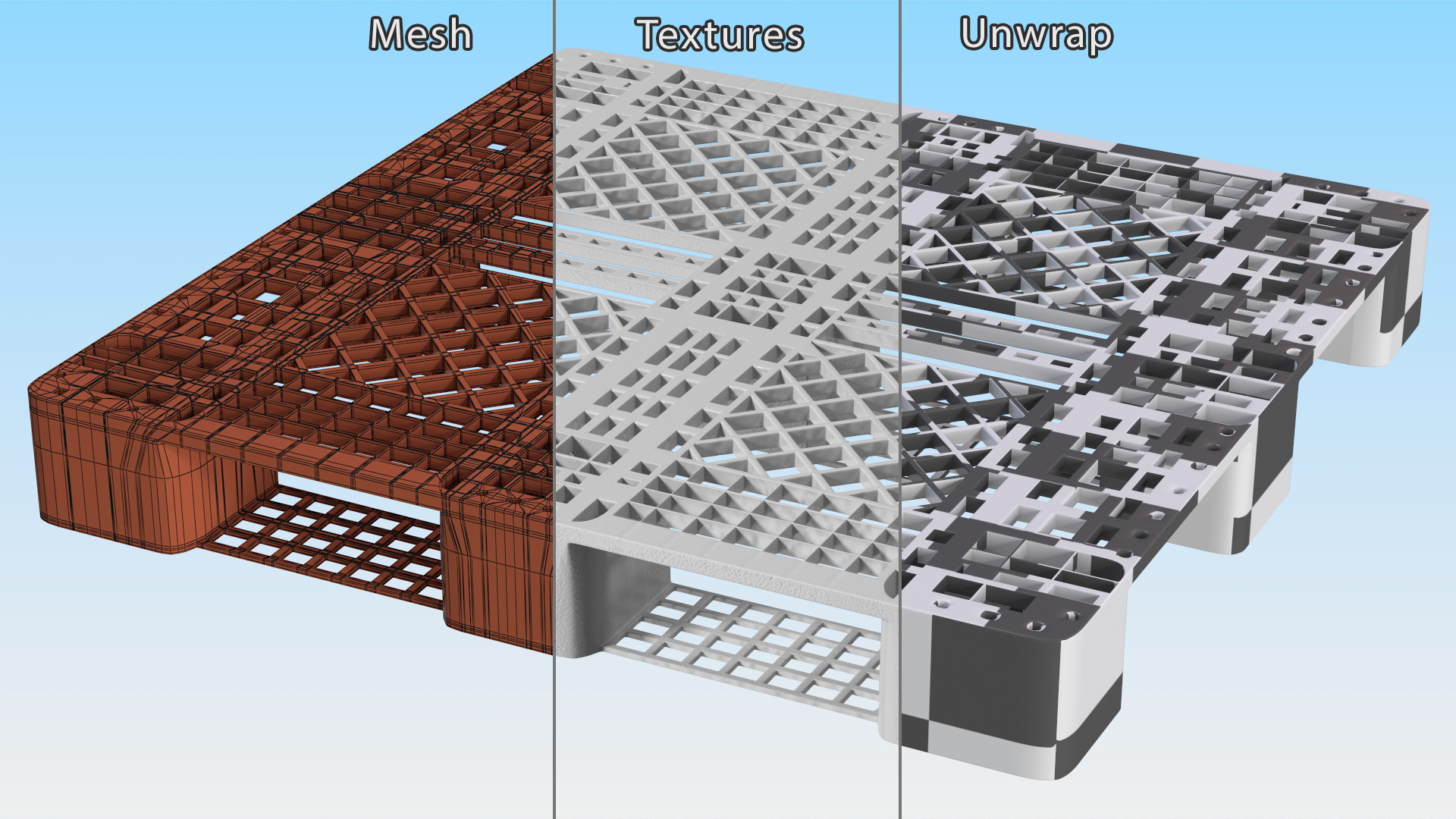 3D Industry Plastic Pallet model