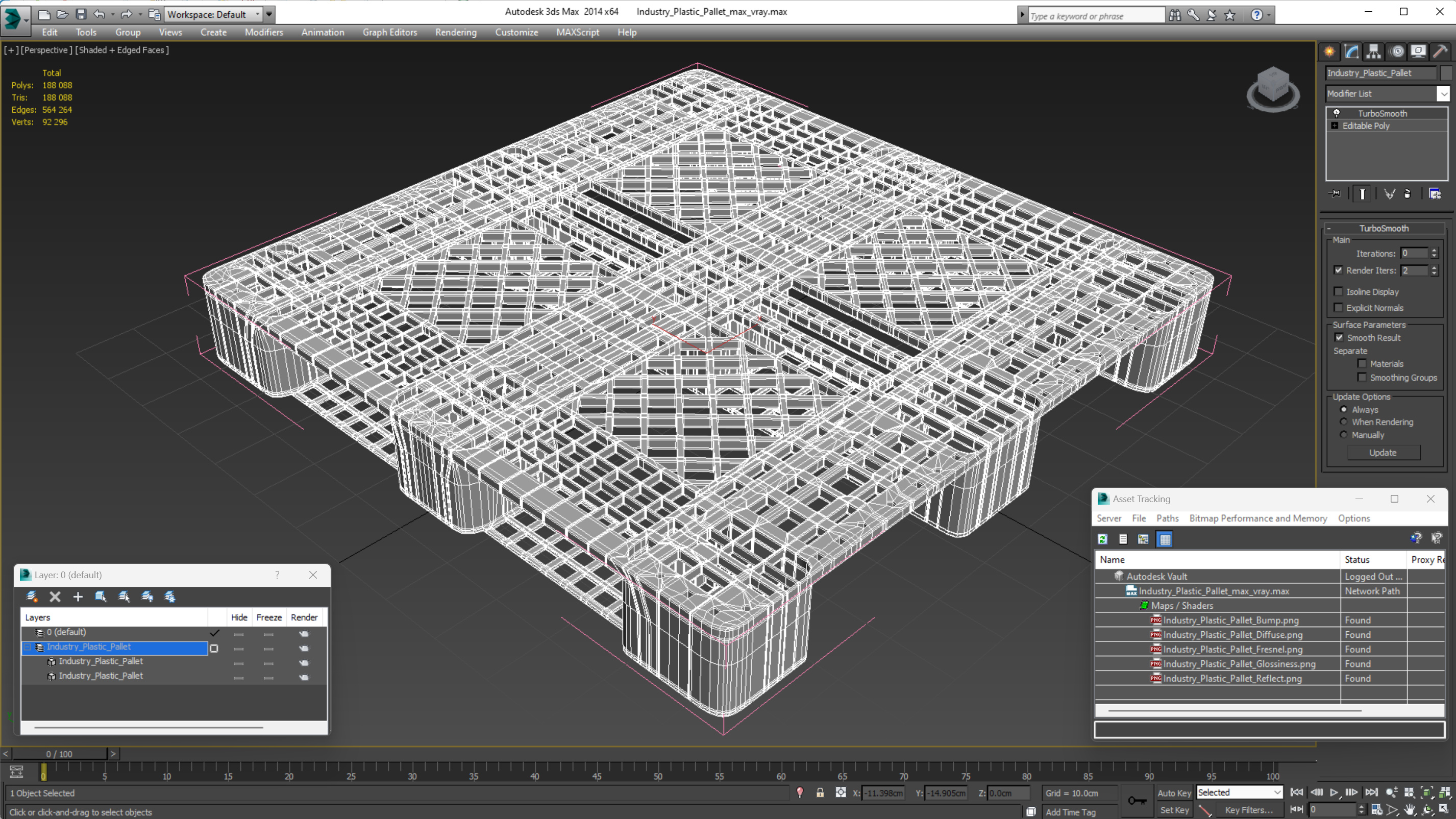 3D Industry Plastic Pallet model