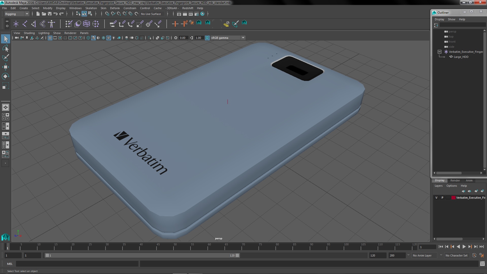 3D Verbatim Executive Fingerprint Secure HDD
