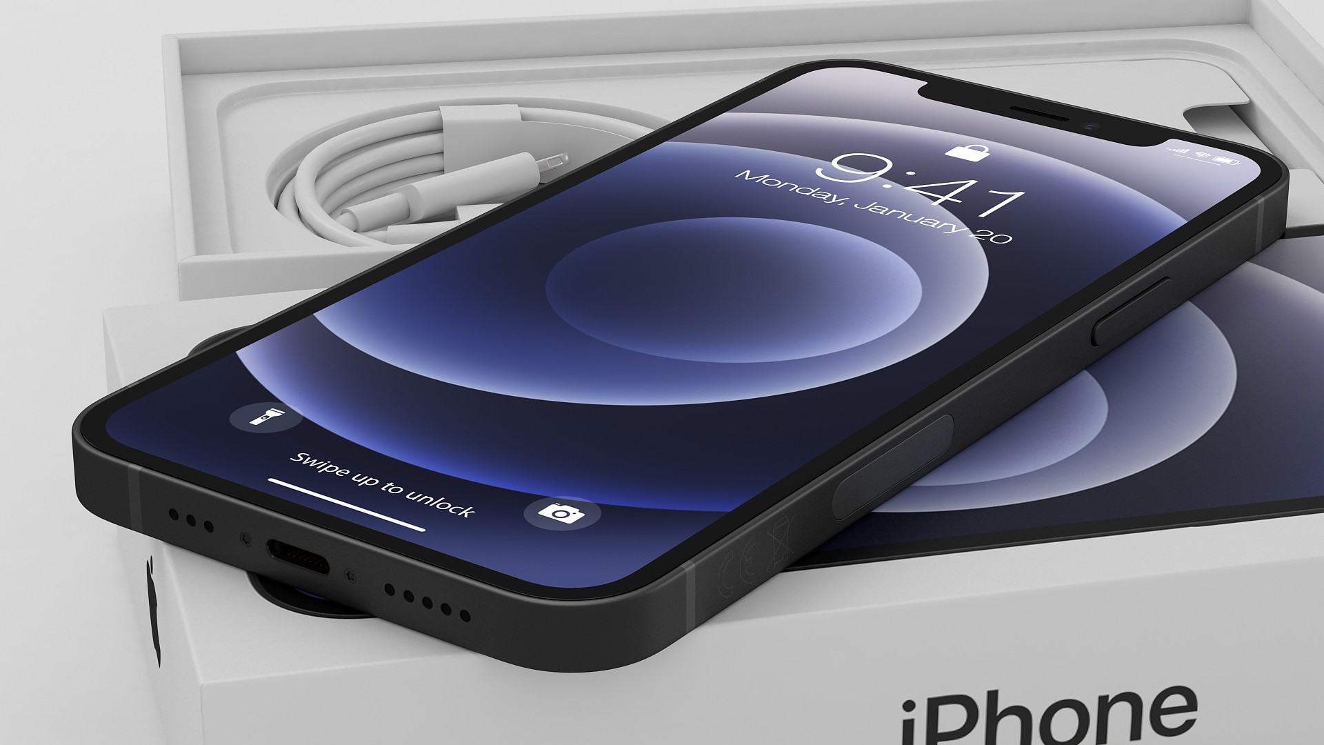 Apple iPhone 12 Unboxed Black 3D model