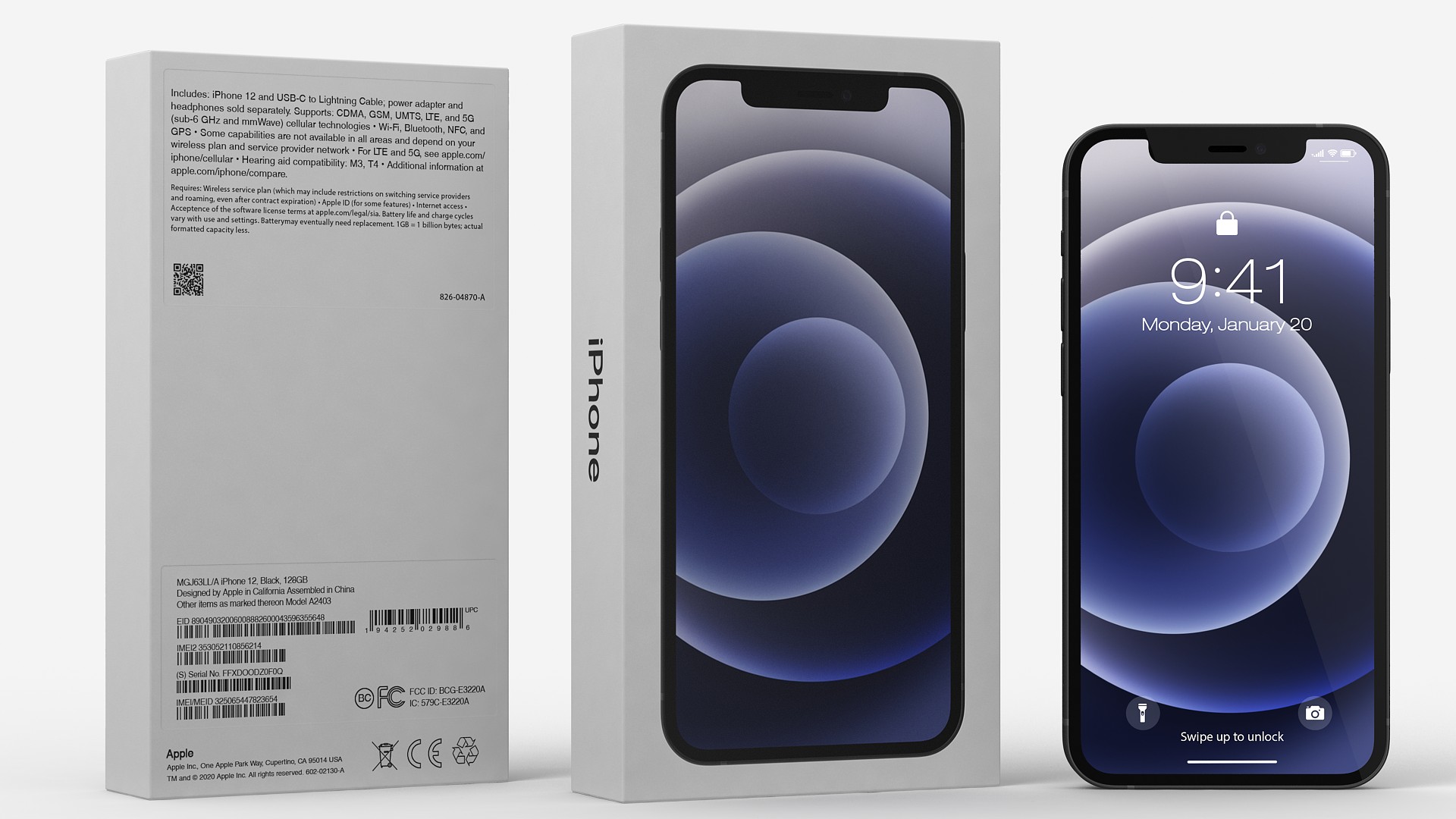 Apple iPhone 12 Unboxed Black 3D model