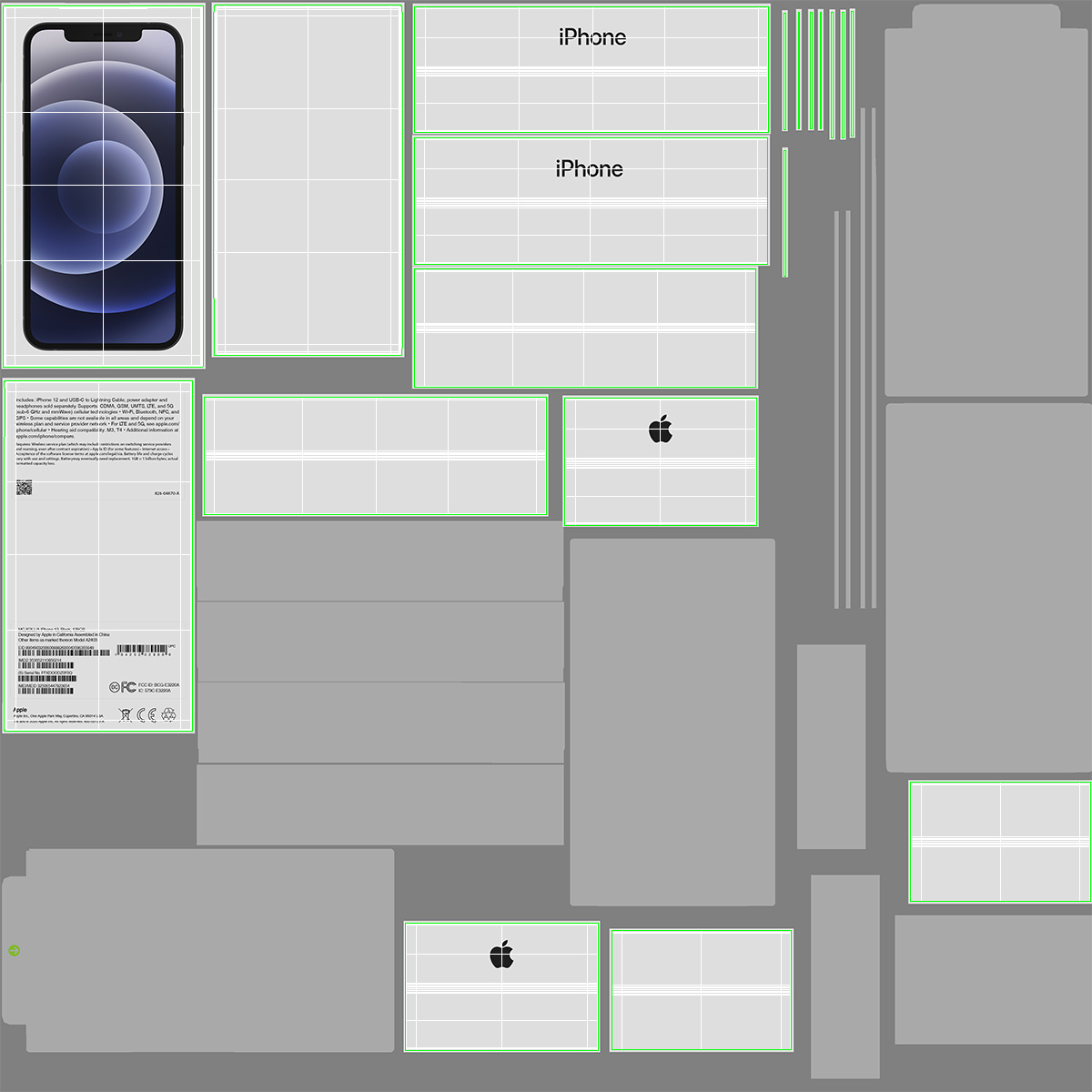 Apple iPhone 12 Unboxed Black 3D model
