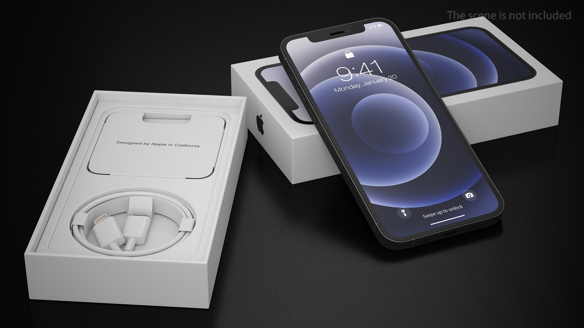 Apple iPhone 12 Unboxed Black 3D model