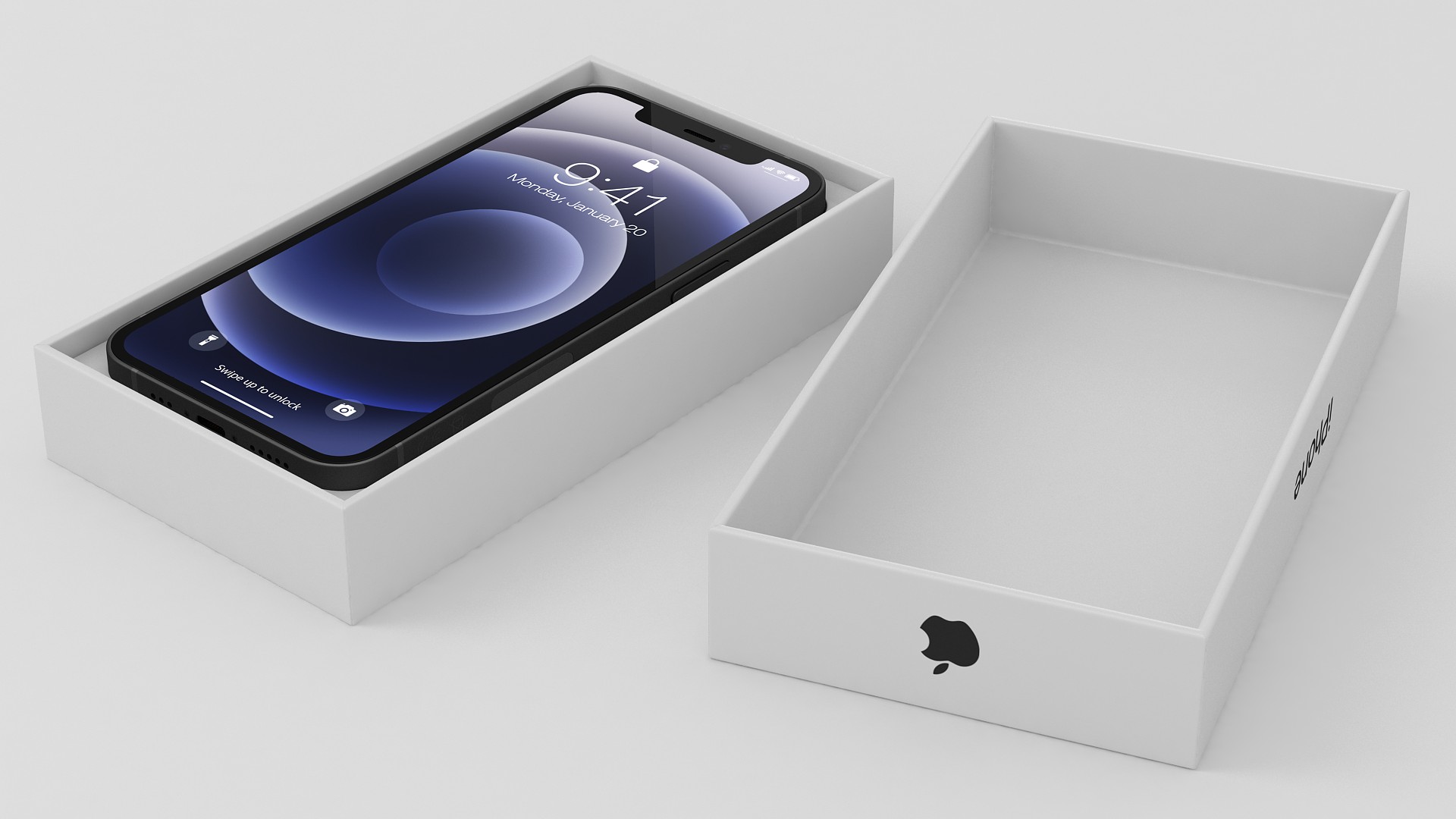 Apple iPhone 12 Unboxed Black 3D model