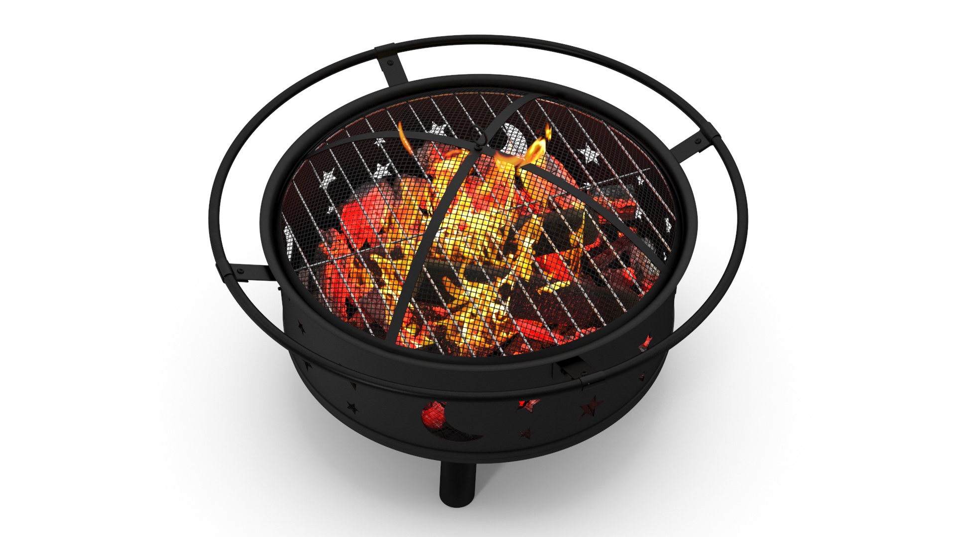 3D model Garden Fire Pit with Fire