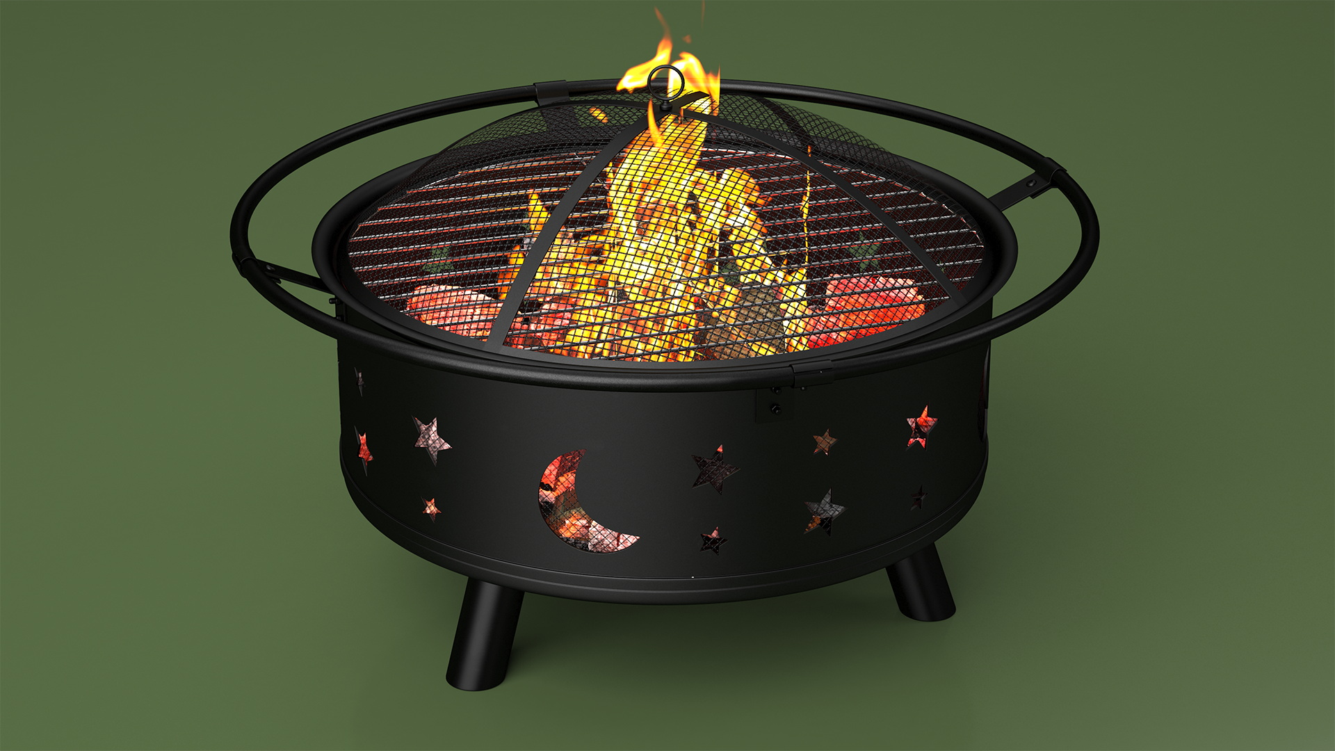 3D model Garden Fire Pit with Fire