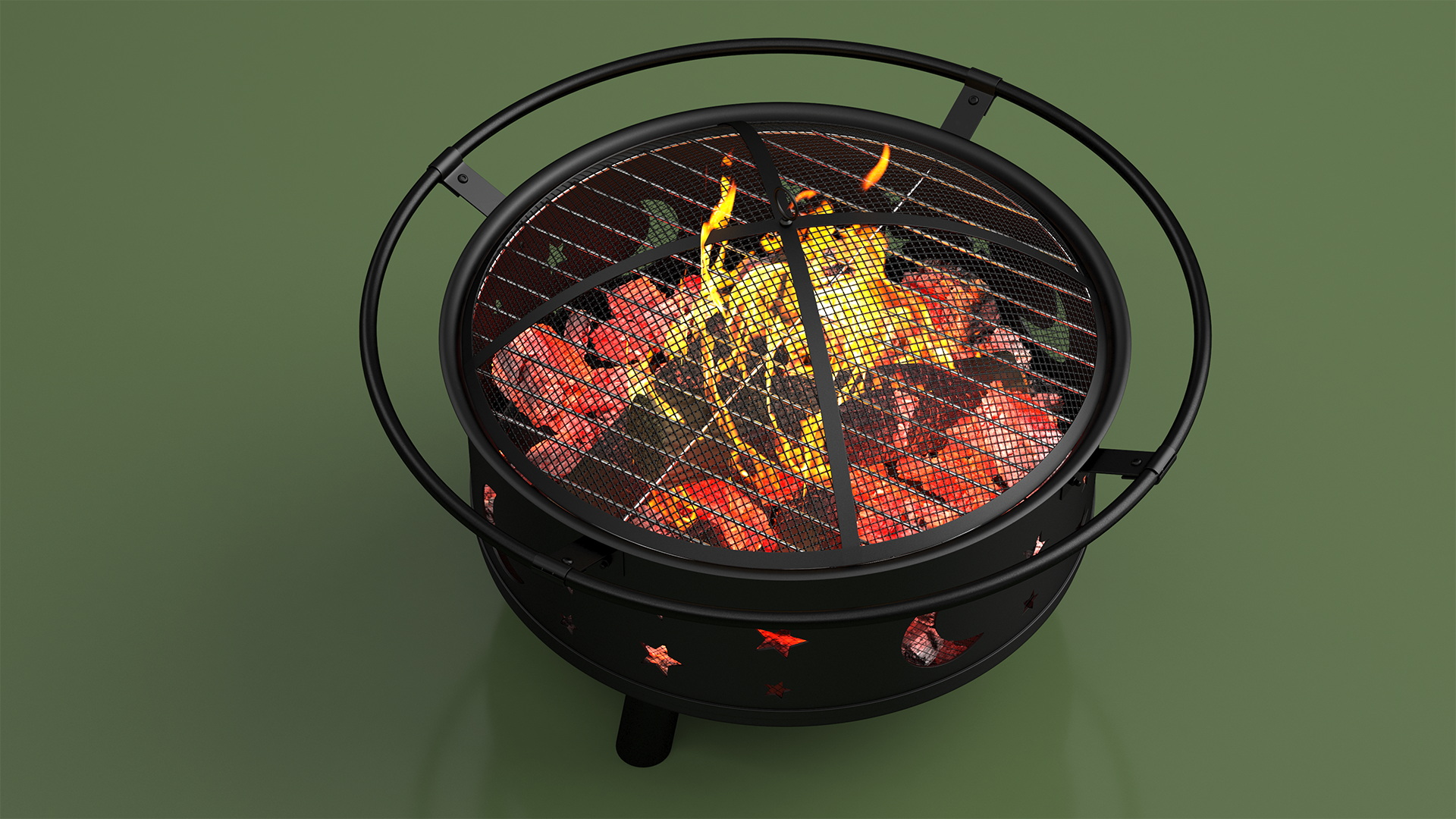 3D model Garden Fire Pit with Fire