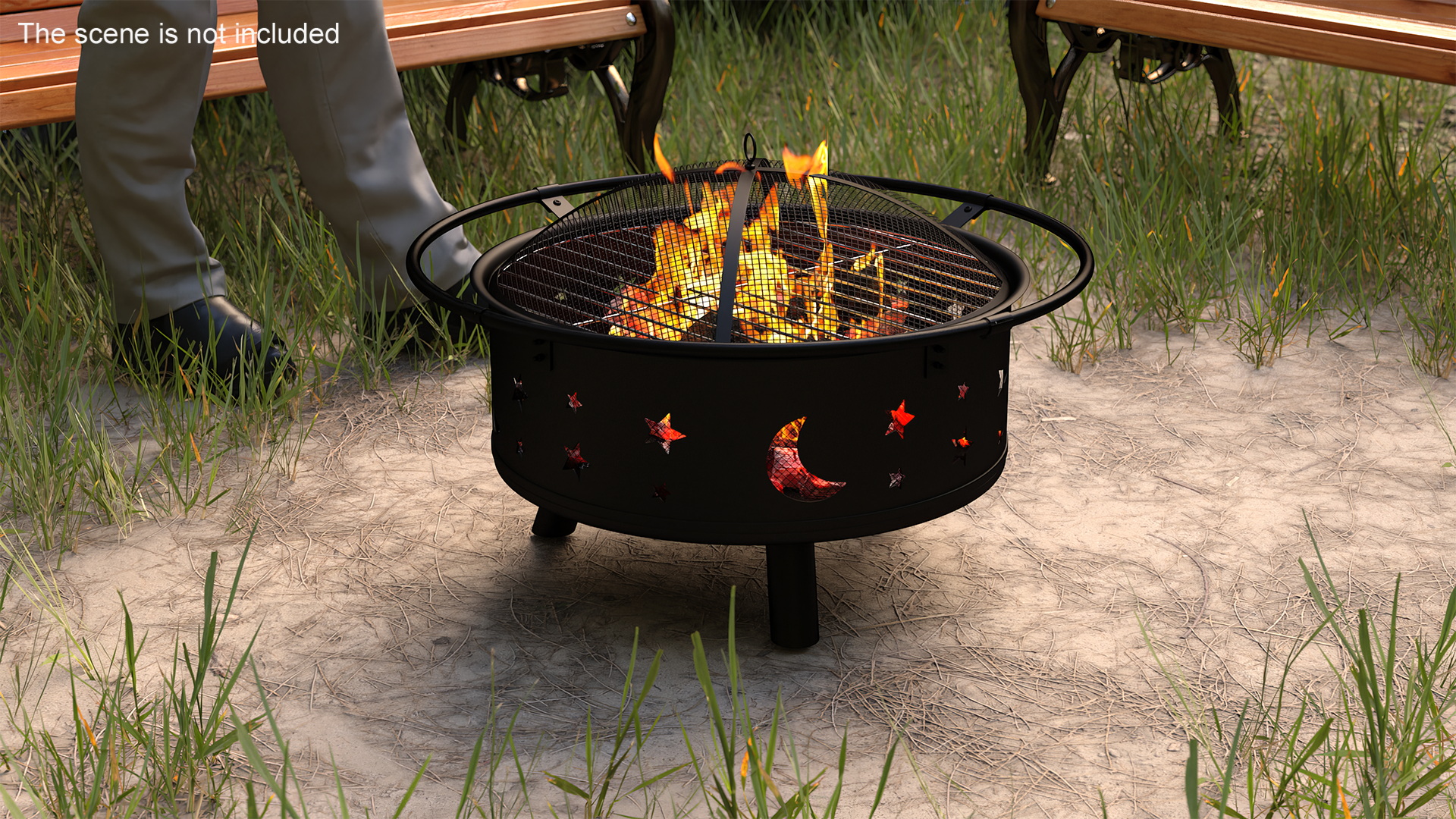 3D model Garden Fire Pit with Fire