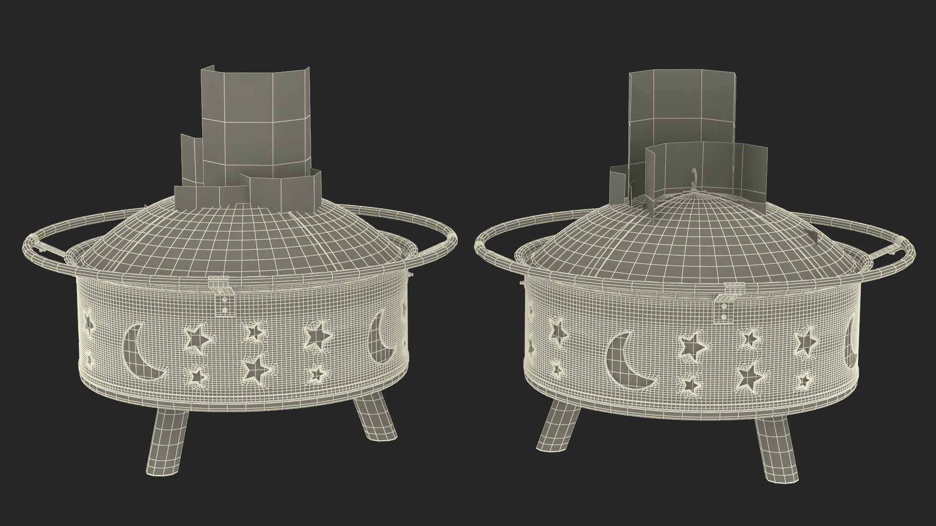 3D model Garden Fire Pit with Fire