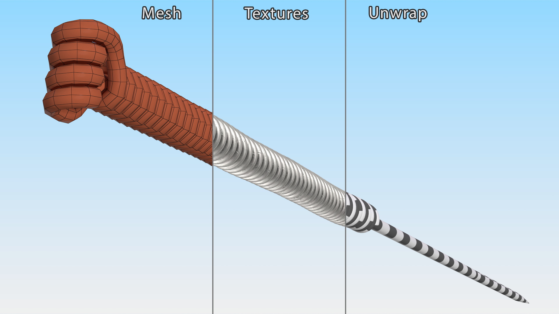 3D Large Acupuncture Needle Silver