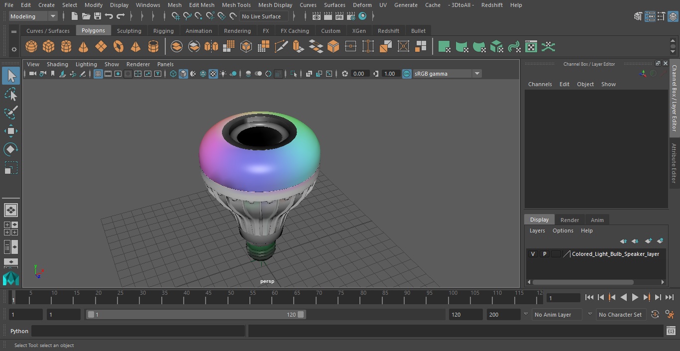 3D Colored Light Bulb Speaker