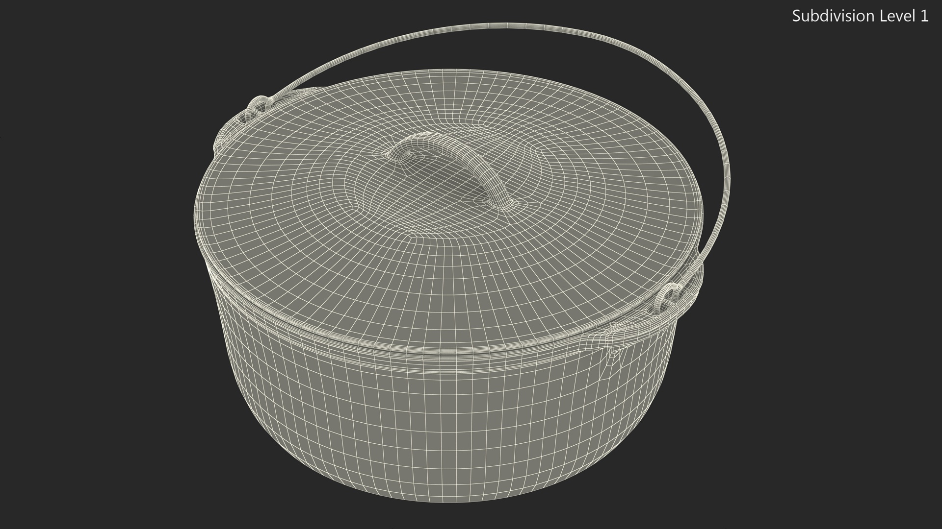 3D model Round Cast Iron Camp Oven