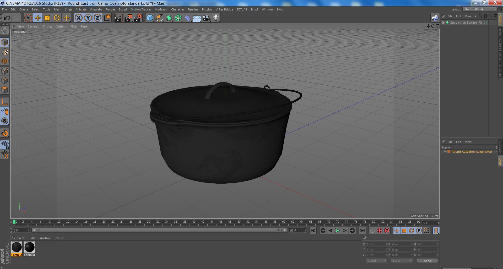 3D model Round Cast Iron Camp Oven