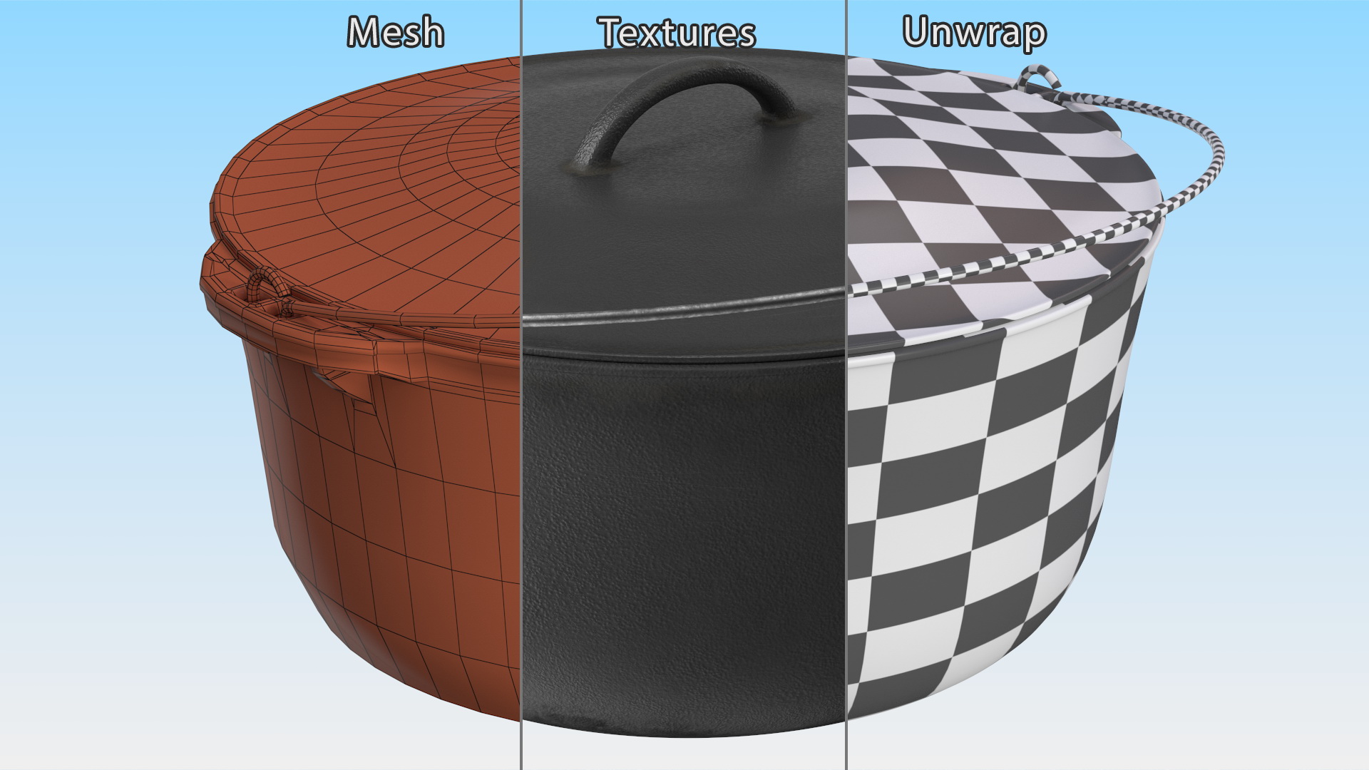 3D model Round Cast Iron Camp Oven