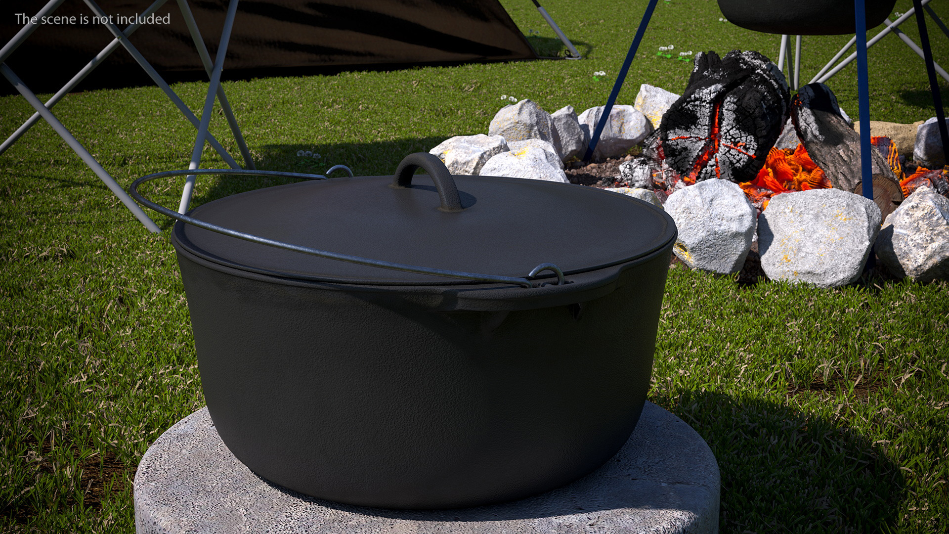 3D model Round Cast Iron Camp Oven