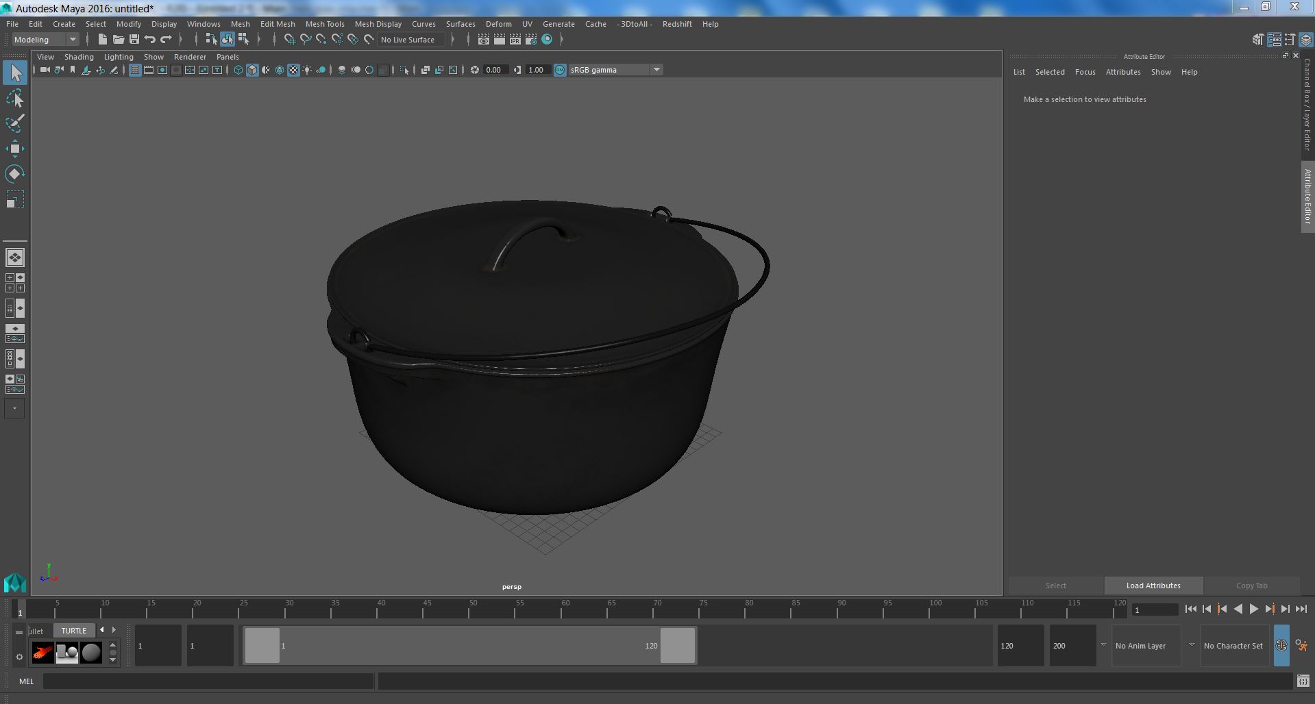 3D model Round Cast Iron Camp Oven
