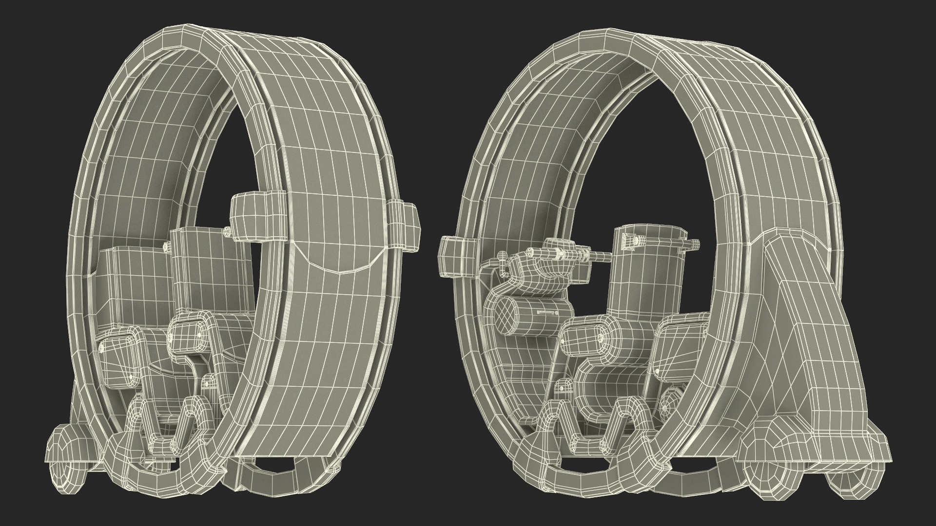 3D Sci-Fi Double Car Tube White model