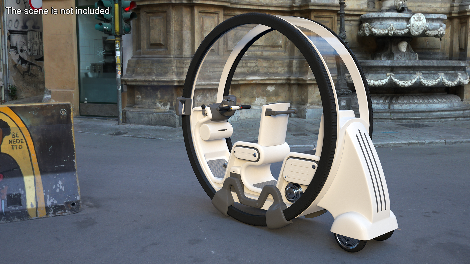 3D Sci-Fi Double Car Tube White model