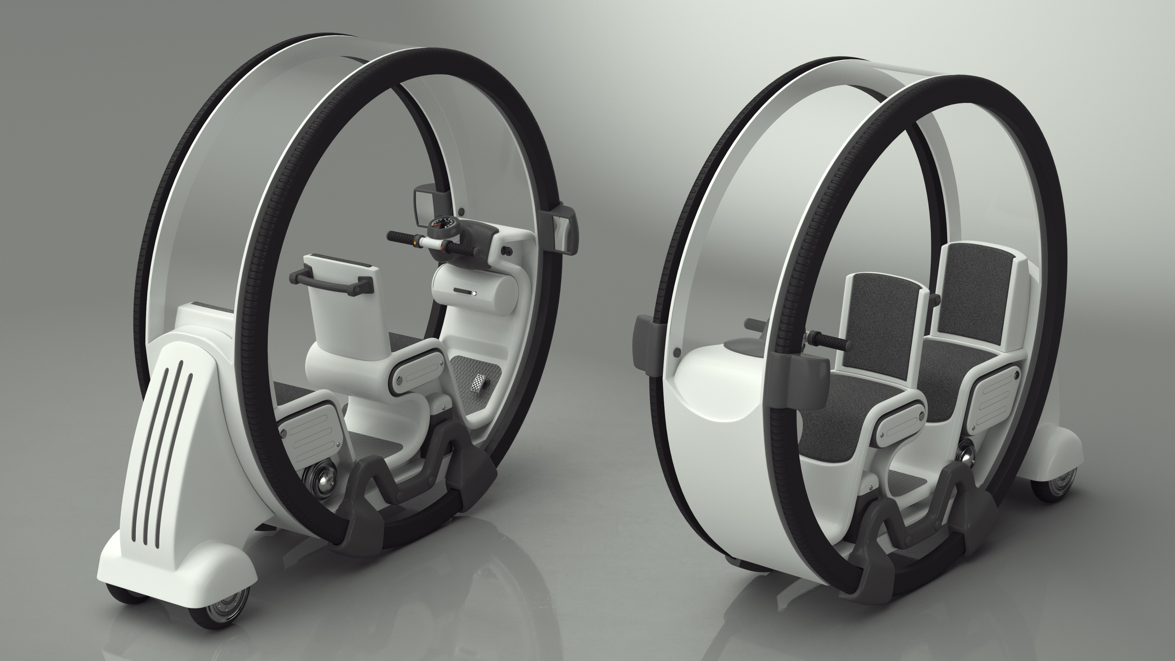 3D Sci-Fi Double Car Tube White model
