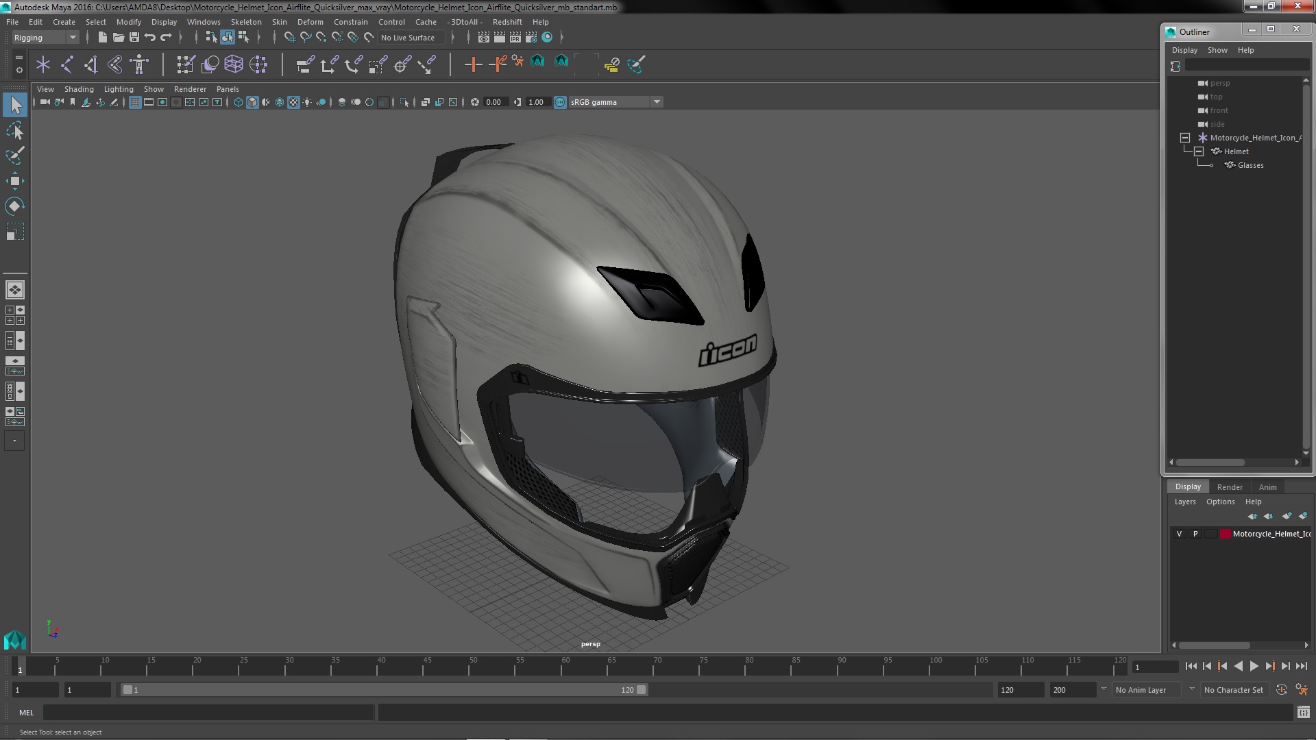 3D Motorcycle Helmet Icon Airflite Quicksilver model