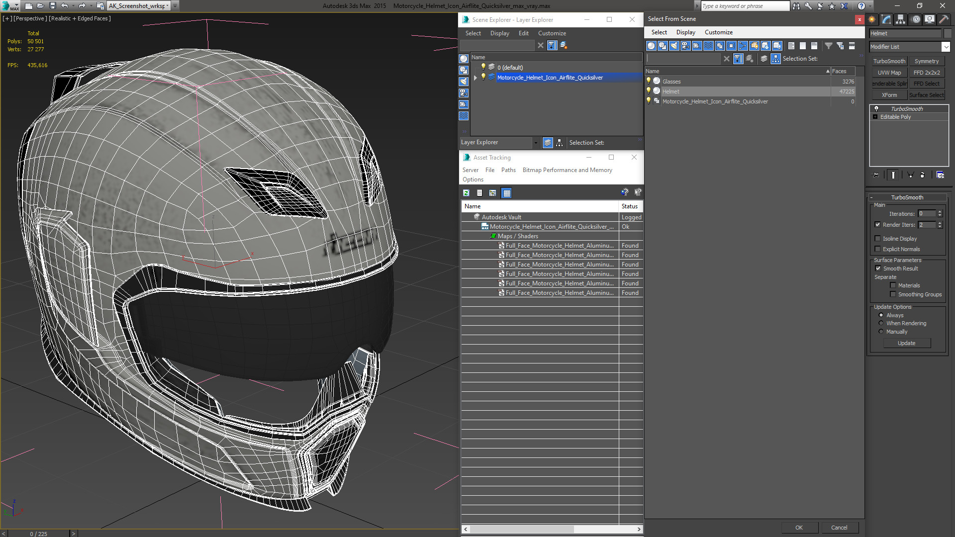 3D Motorcycle Helmet Icon Airflite Quicksilver model
