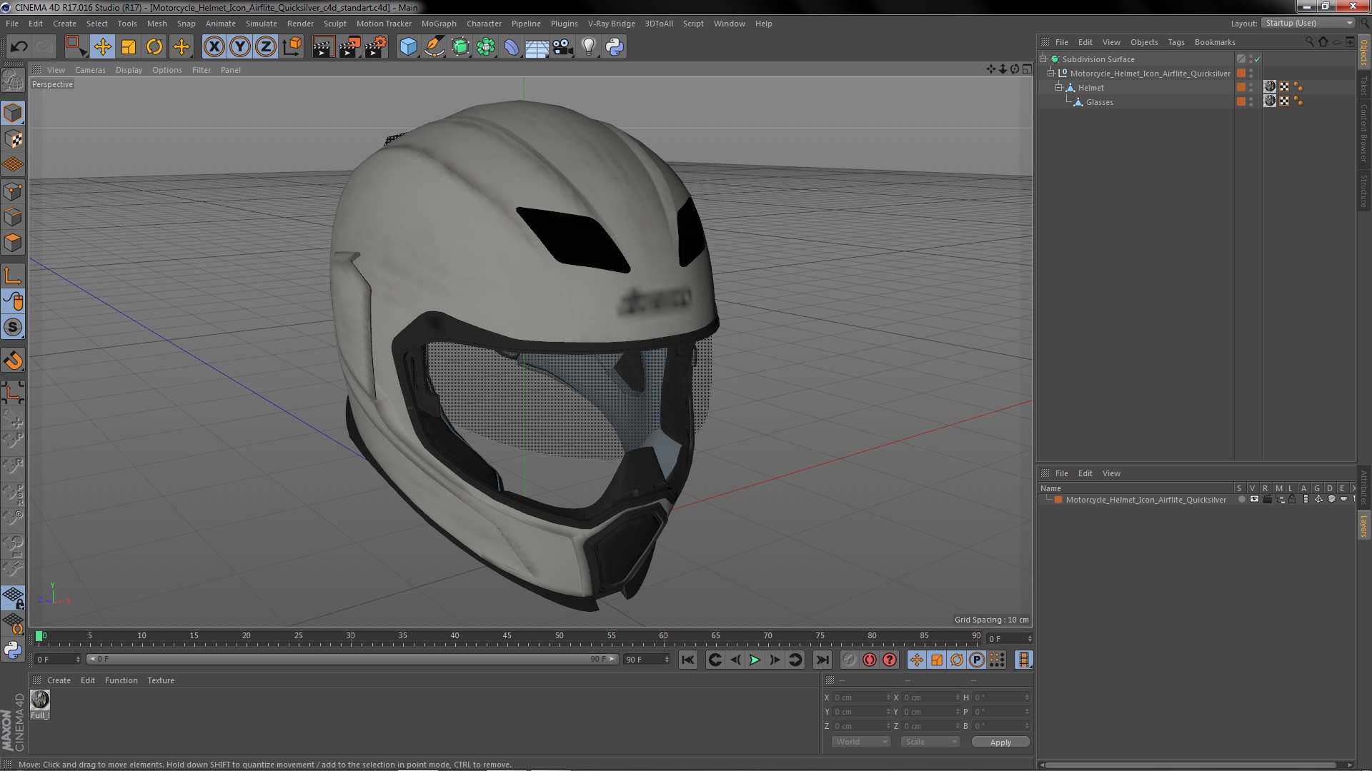 3D Motorcycle Helmet Icon Airflite Quicksilver model