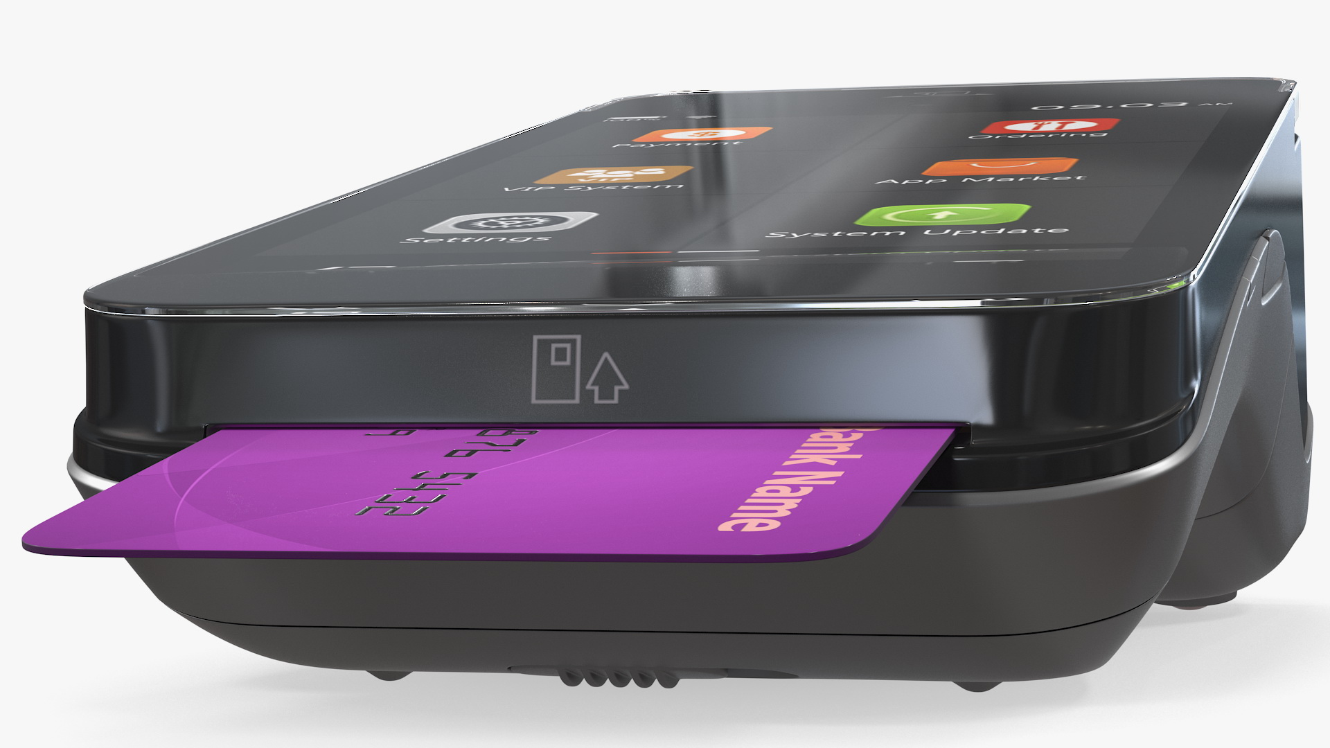 3D model Payment Mobile Tablet Terminal with Card