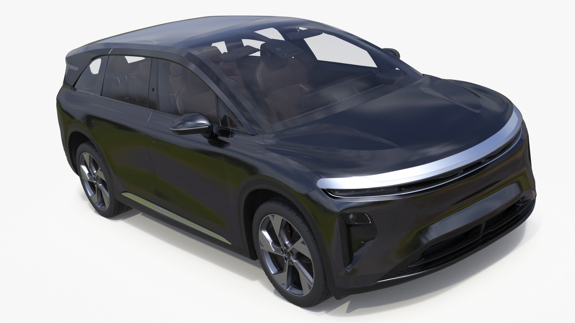 Modern Electric SUV Generic Black Lights Off 3D model