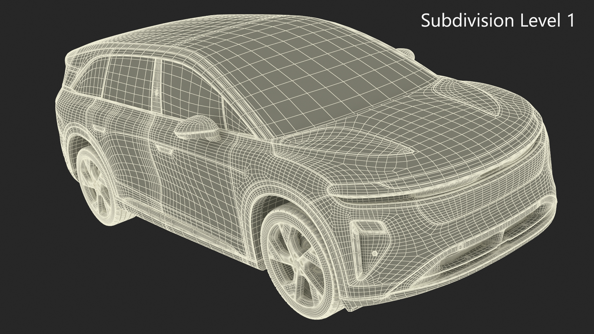 Modern Electric SUV Generic Black Lights Off 3D model