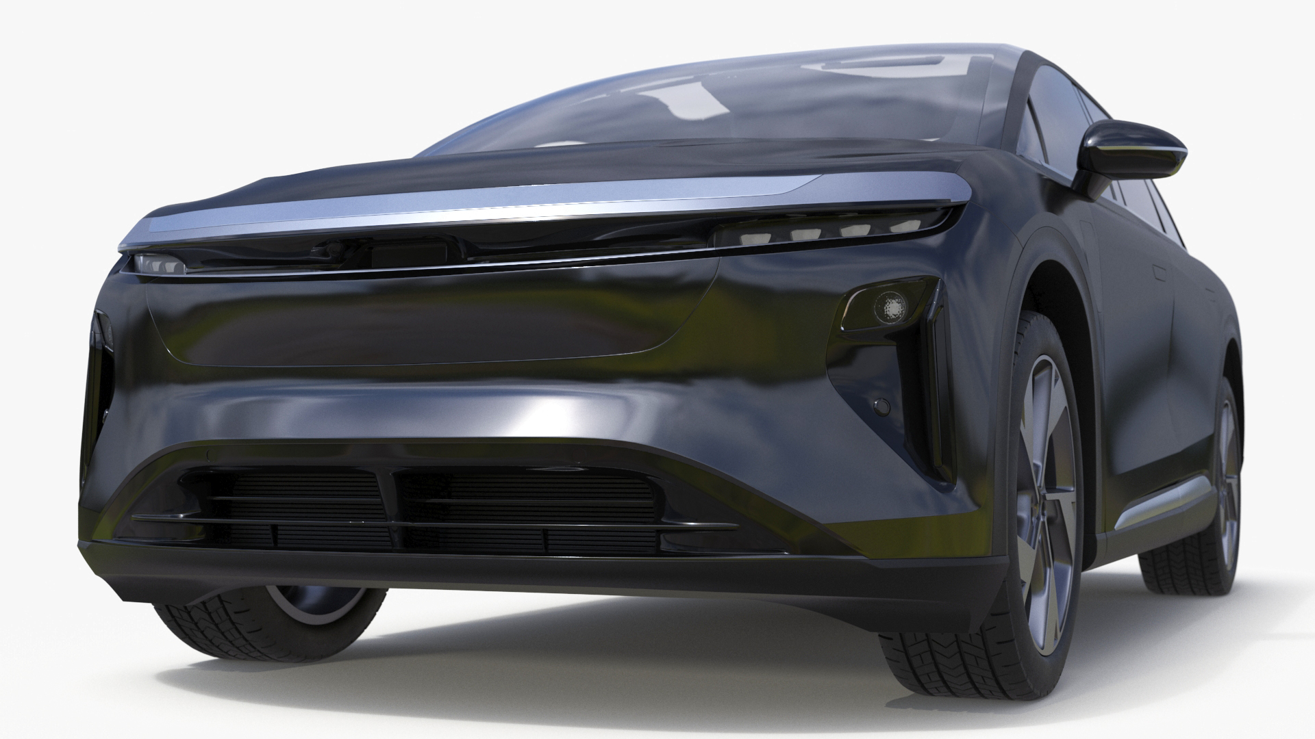 Modern Electric SUV Generic Black Lights Off 3D model