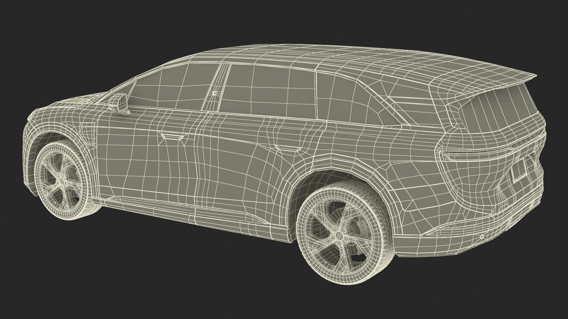 Modern Electric SUV Generic Black Lights Off 3D model