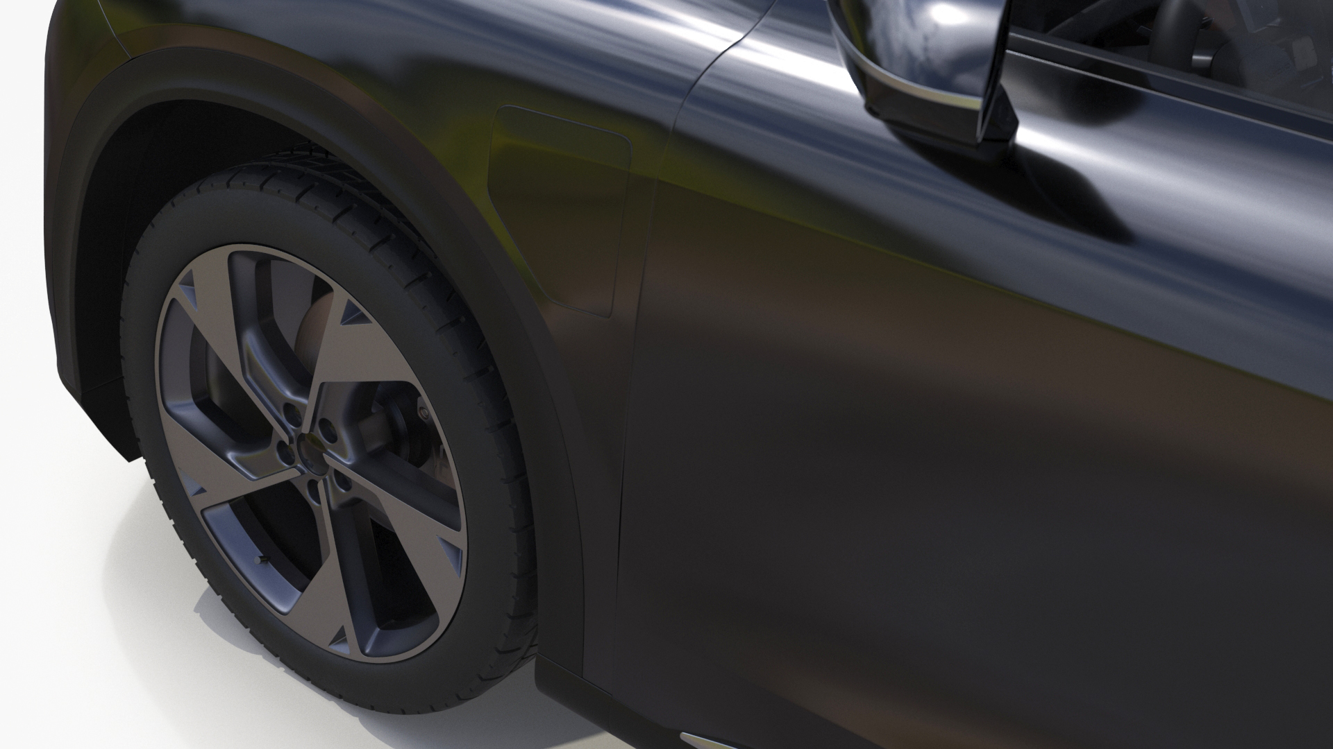 Modern Electric SUV Generic Black Lights Off 3D model
