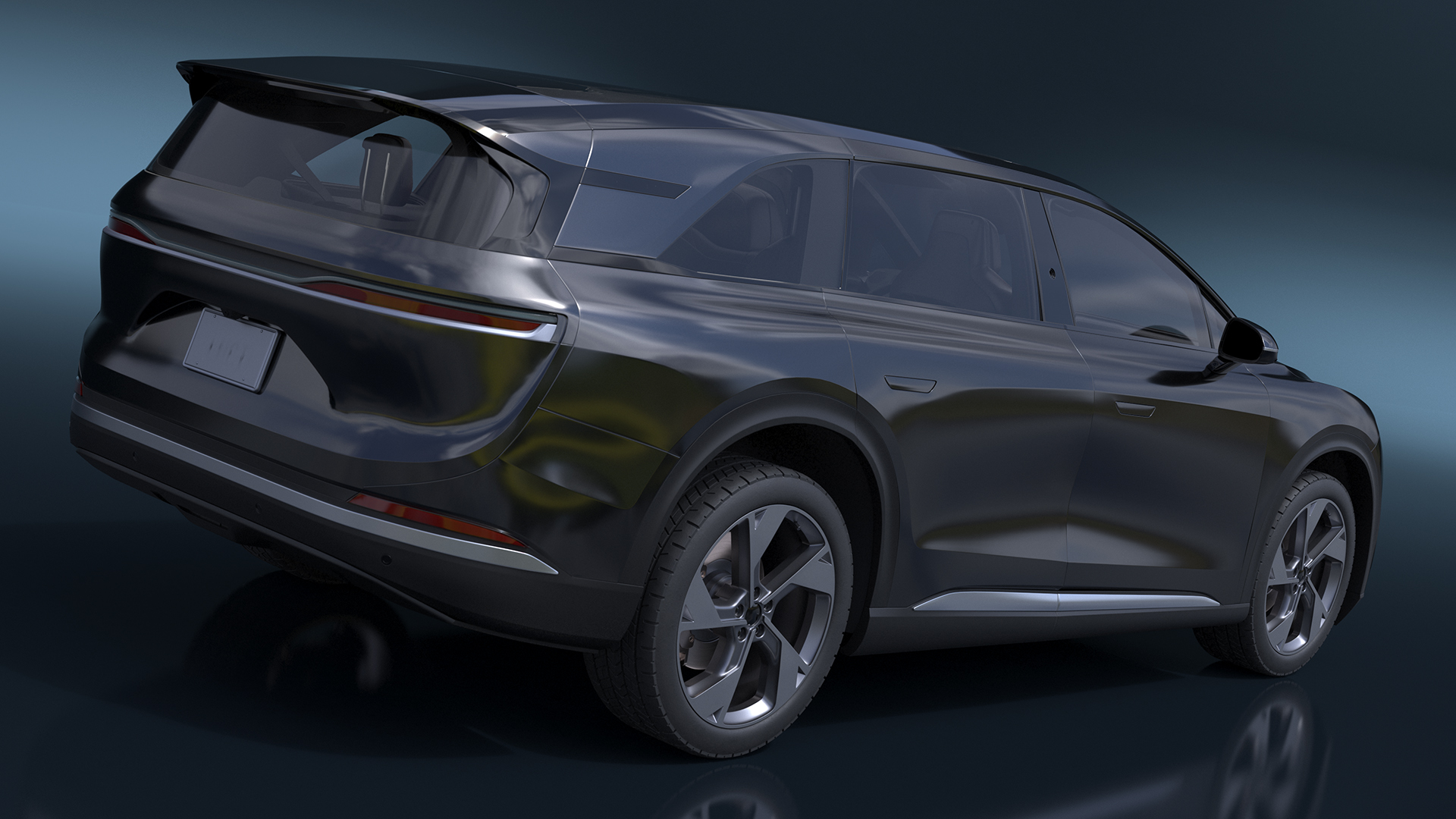 Modern Electric SUV Generic Black Lights Off 3D model