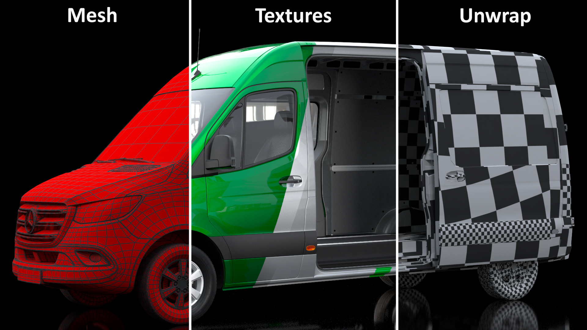 3D model 2019 Mercedes Sprinter Van Your Brand  Rigged