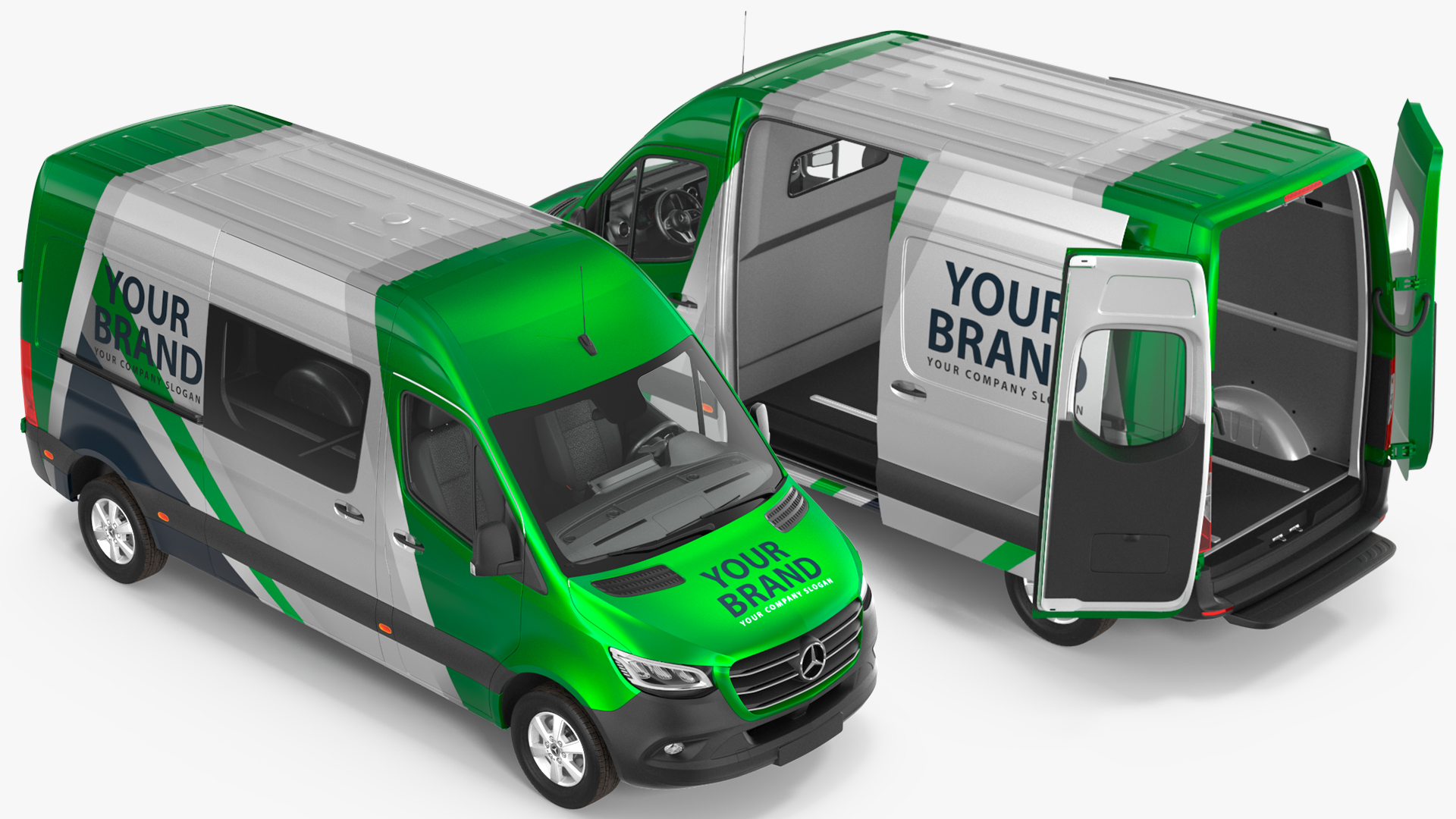 3D model 2019 Mercedes Sprinter Van Your Brand  Rigged