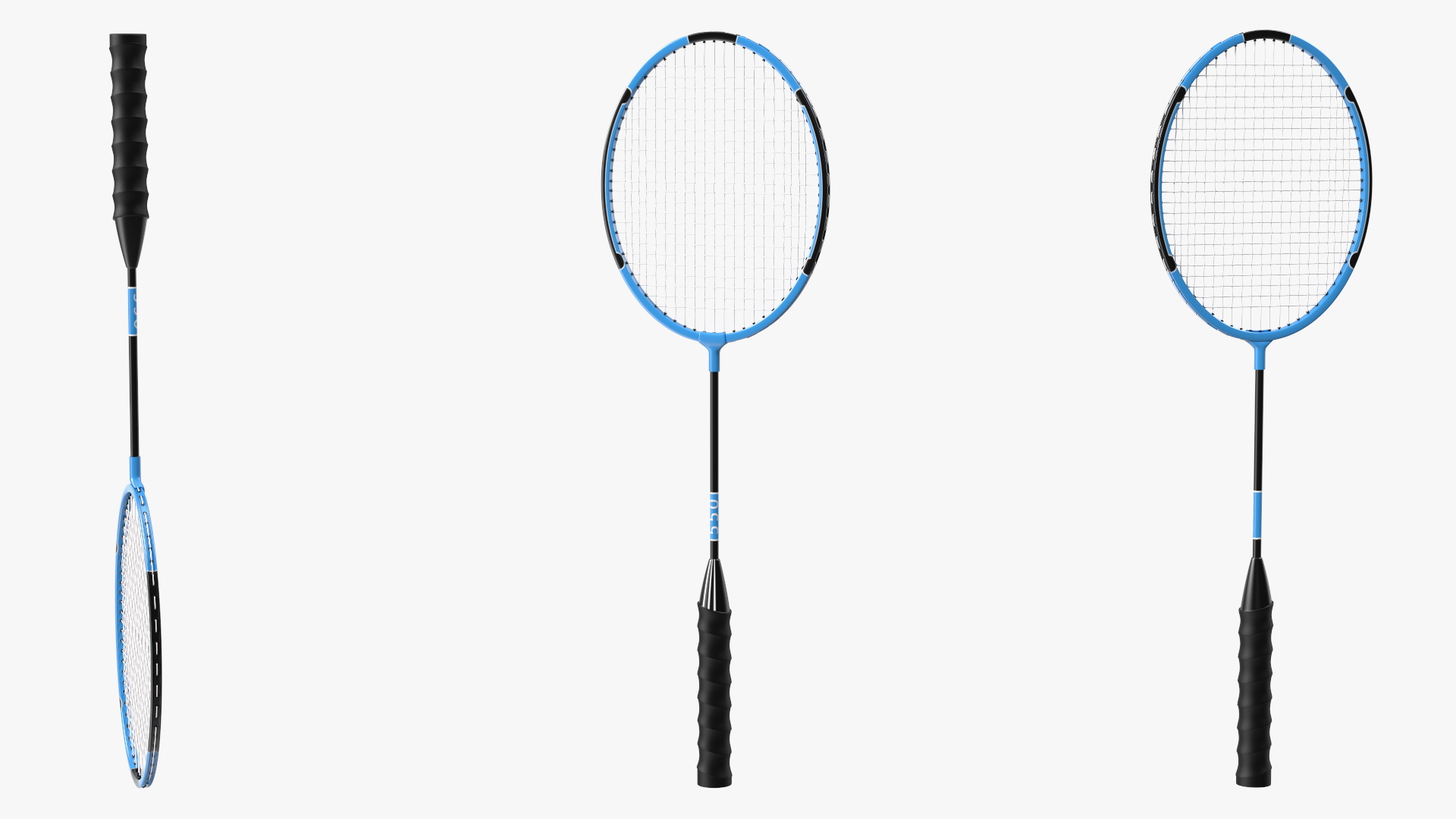 3D Blue Badminton Racket