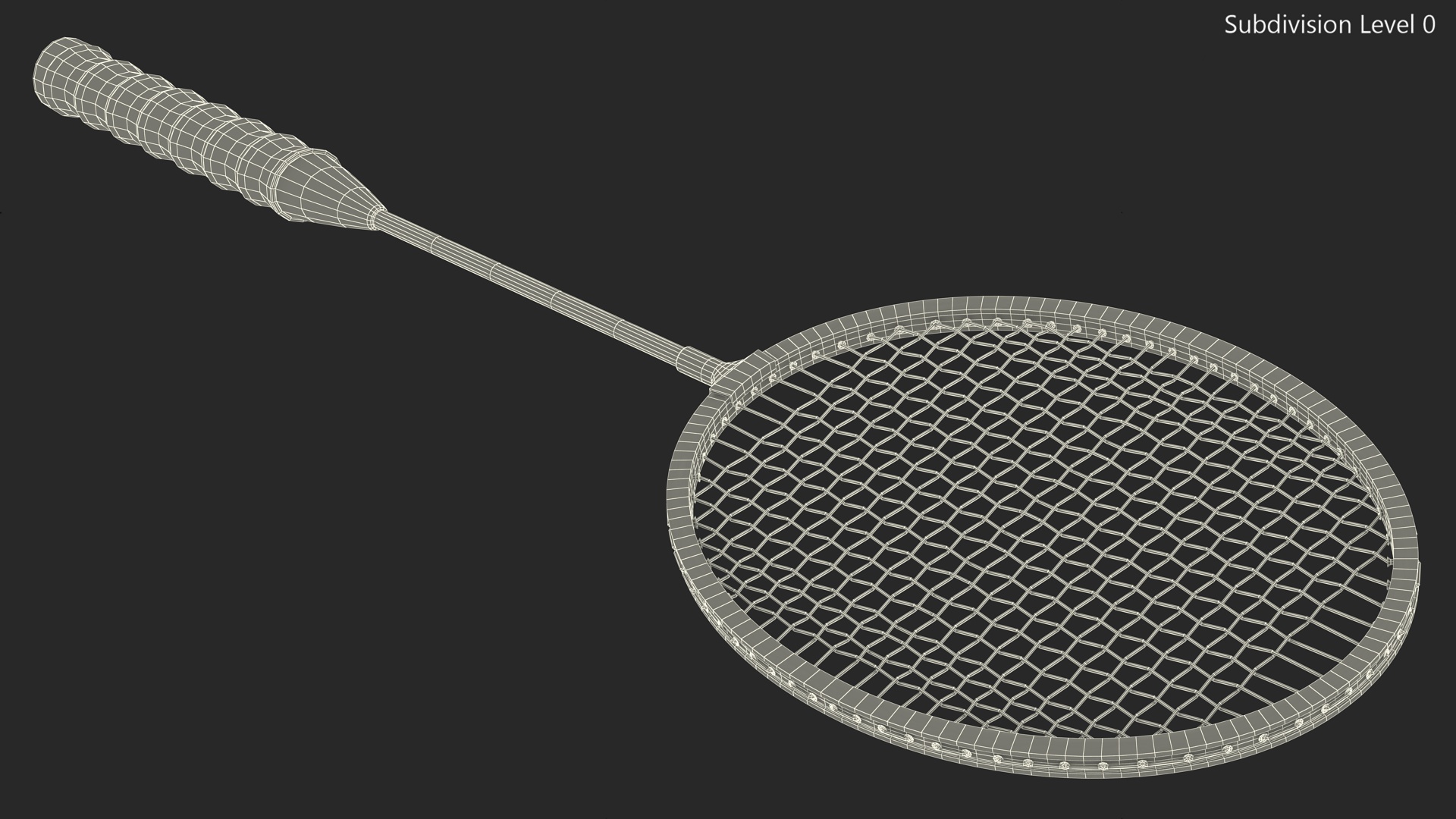 3D Blue Badminton Racket