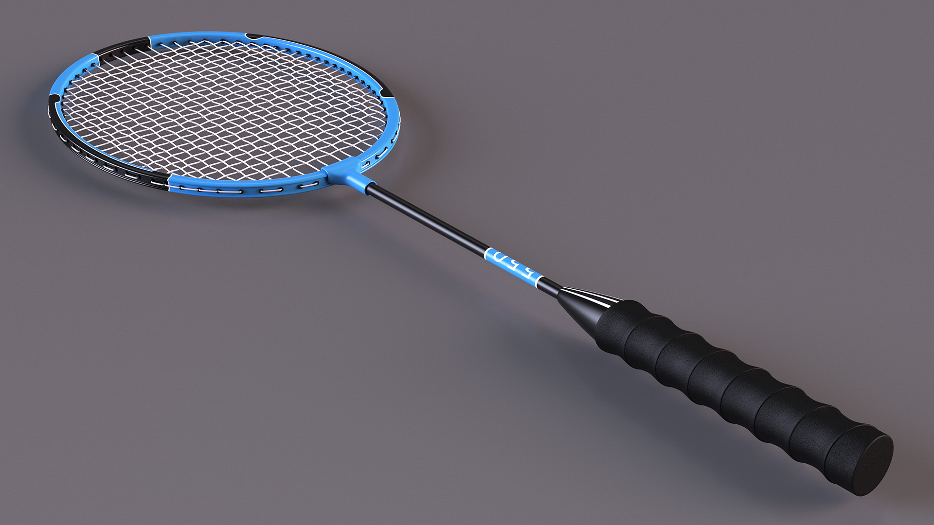3D Blue Badminton Racket