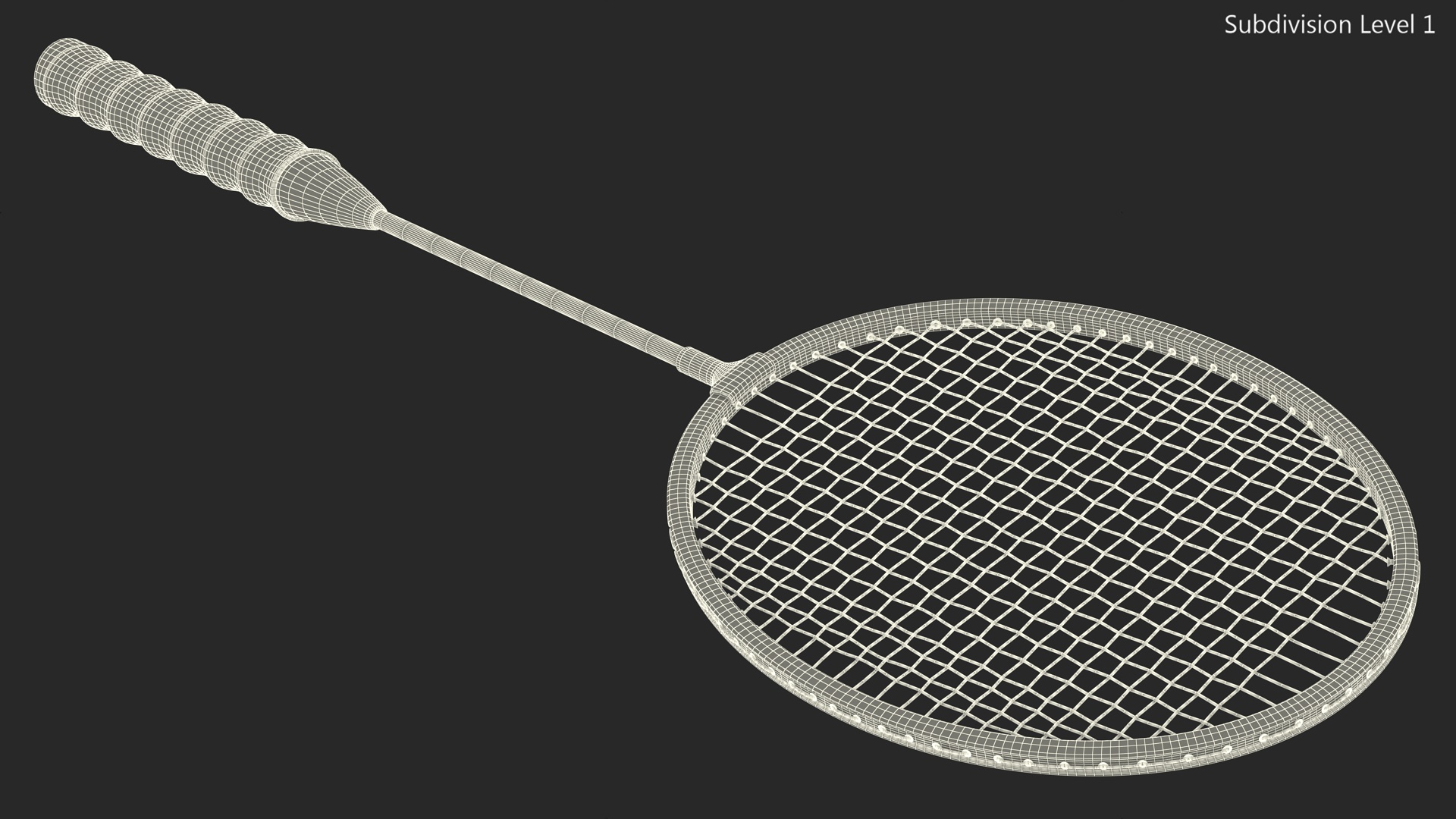 3D Blue Badminton Racket