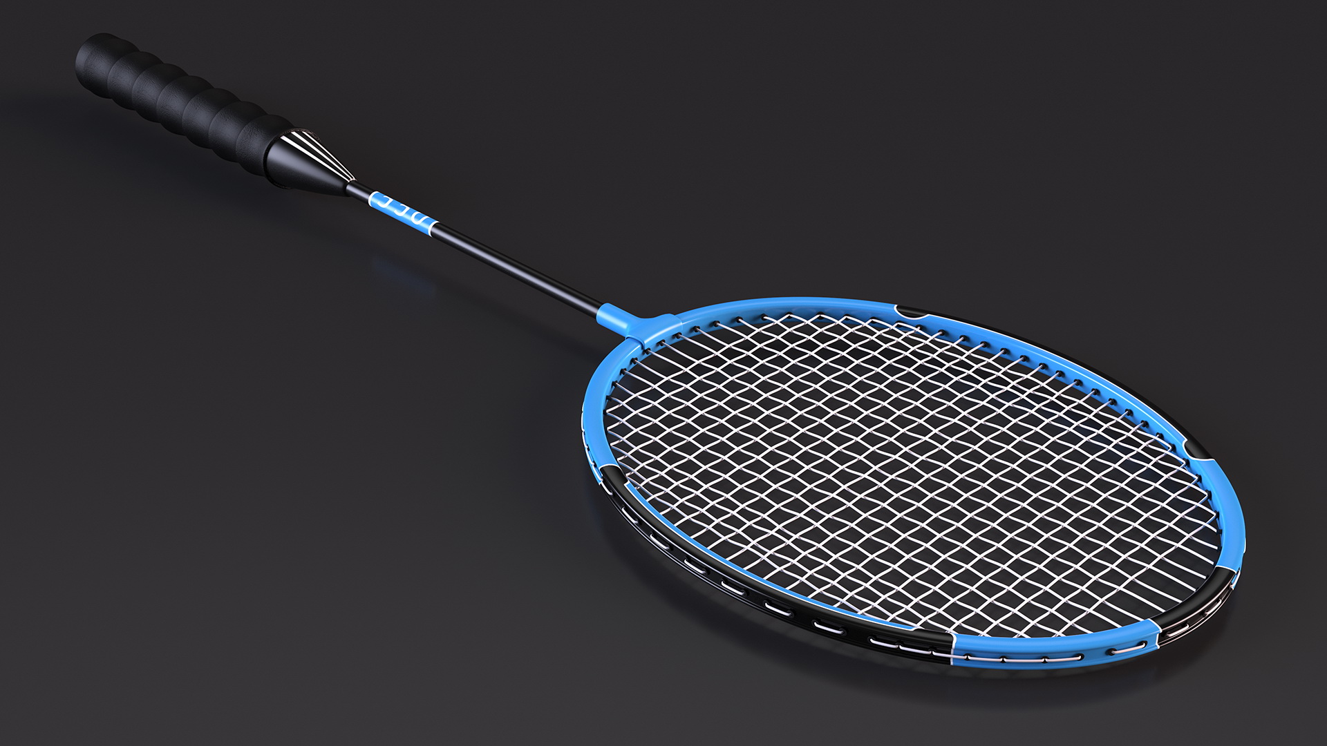 3D Blue Badminton Racket
