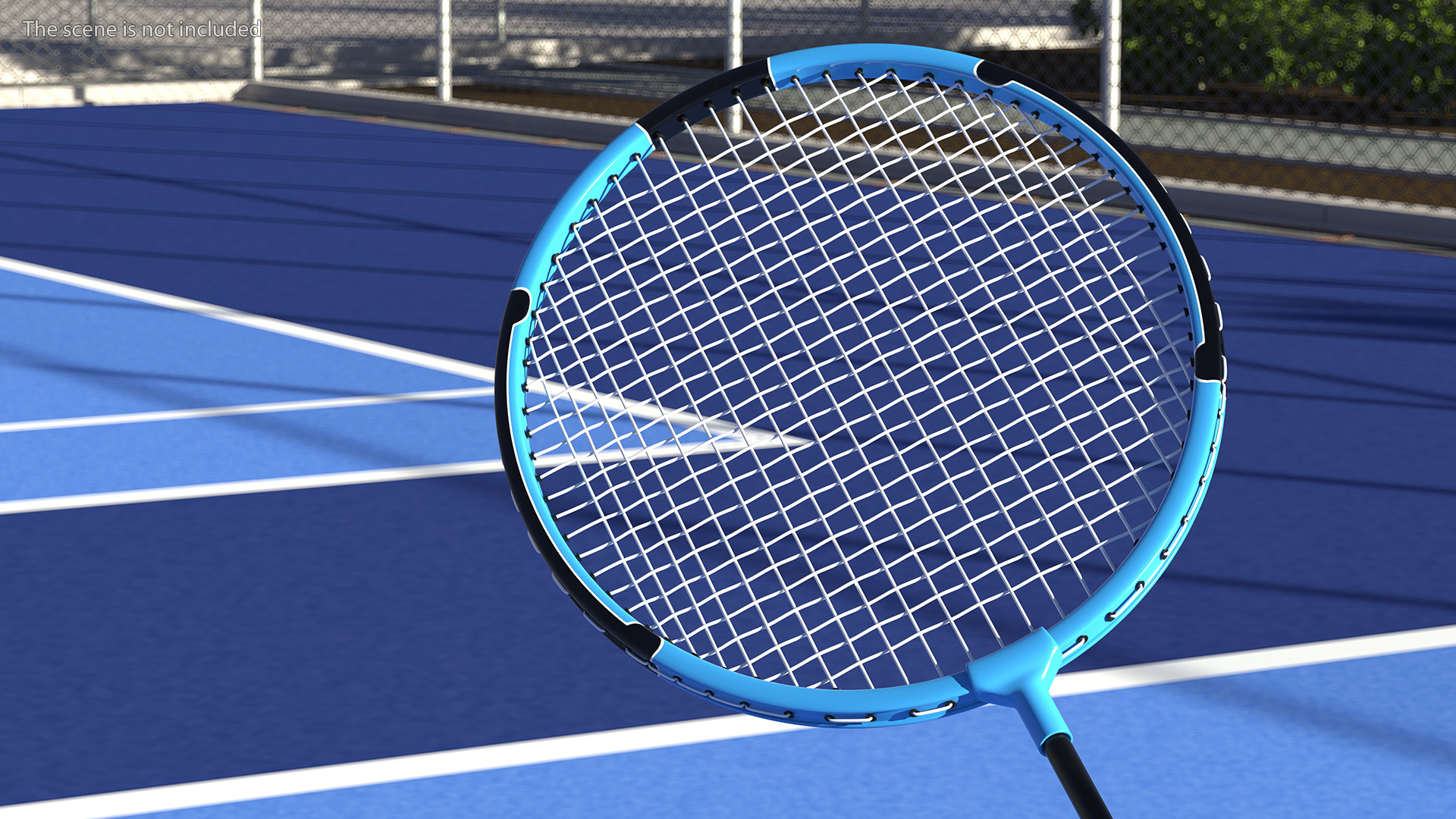 3D Blue Badminton Racket