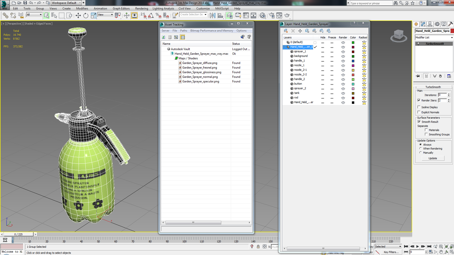 Hand Held Garden Sprayer 3D model